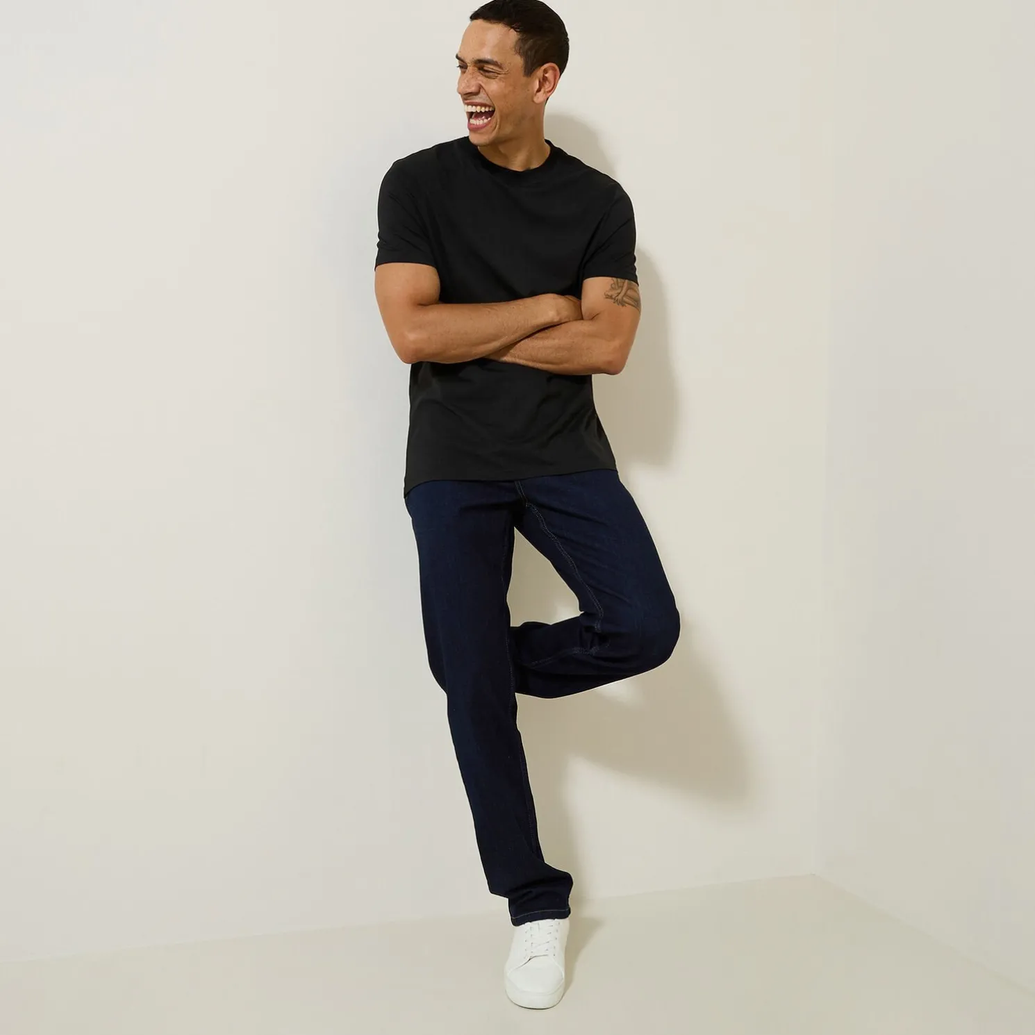 Basic, katoenen T-shirt met ronde hals