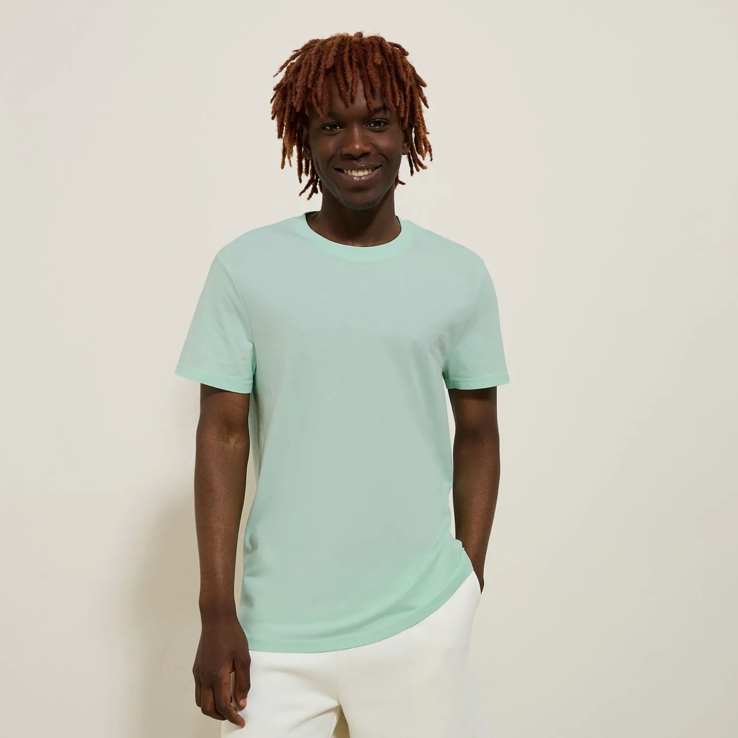 Basic, katoenen T-shirt met ronde hals