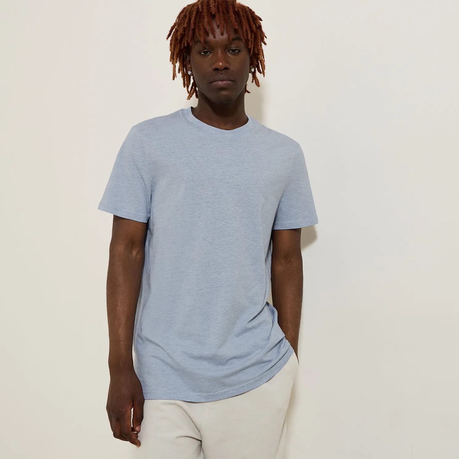 Basic, katoenen T-shirt met ronde hals