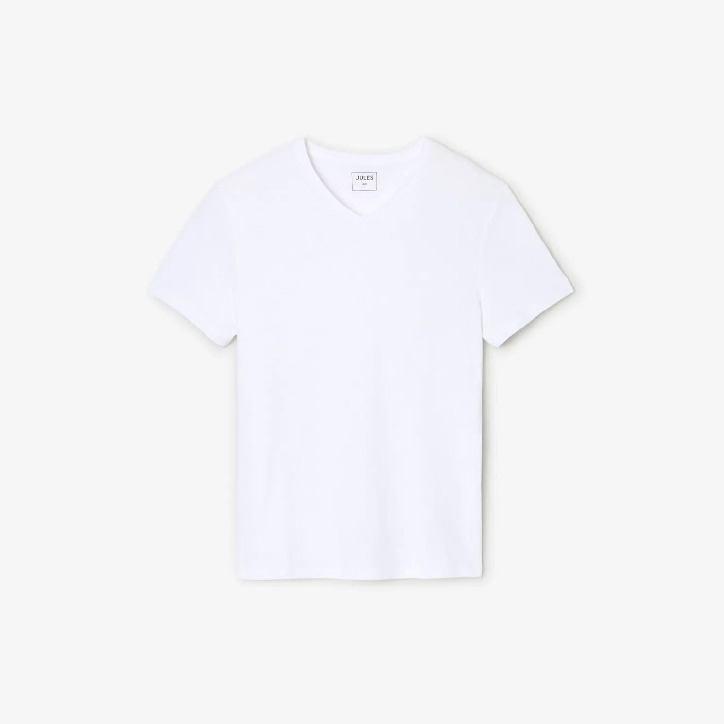 Basic T-shirt met V-hals in biokatoenn