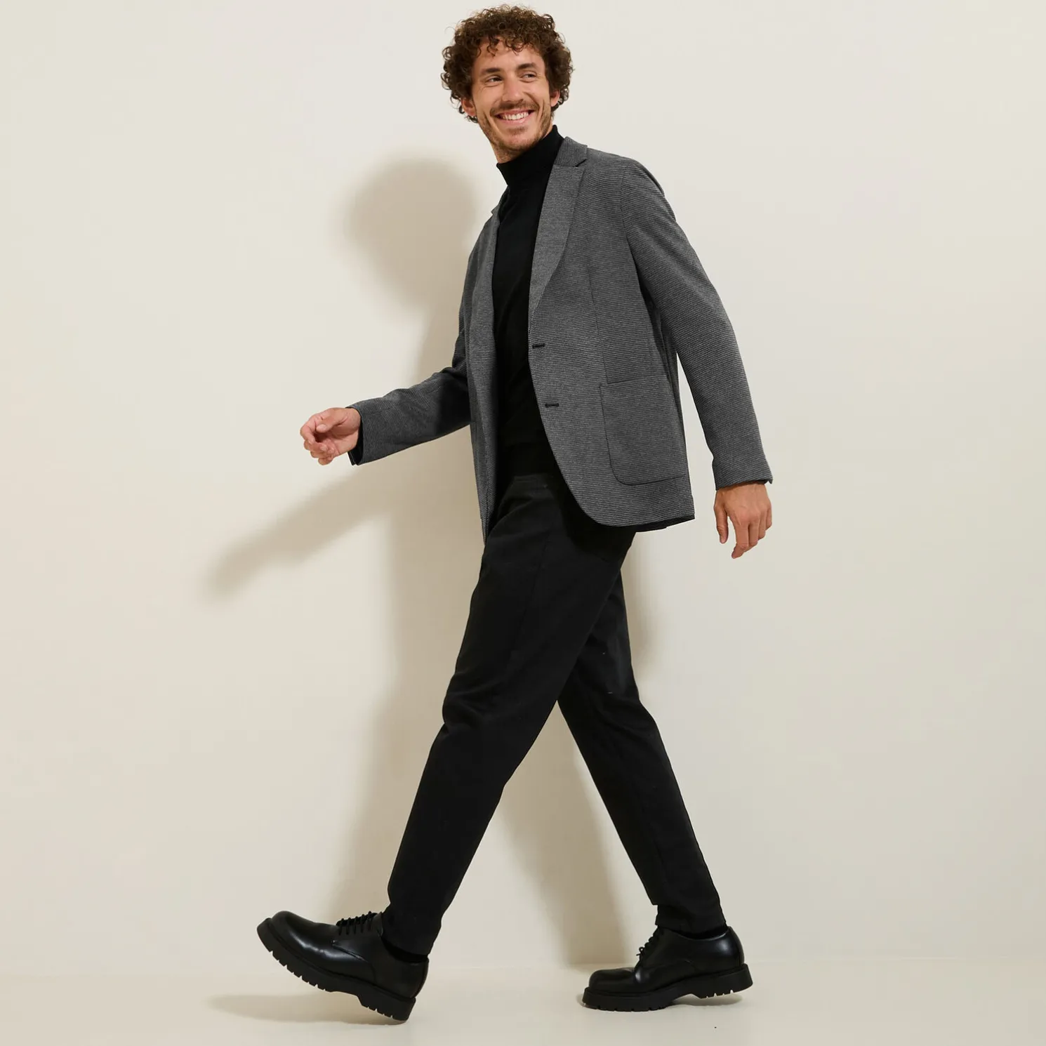 Blazerjasje met pied-de-puce-motief