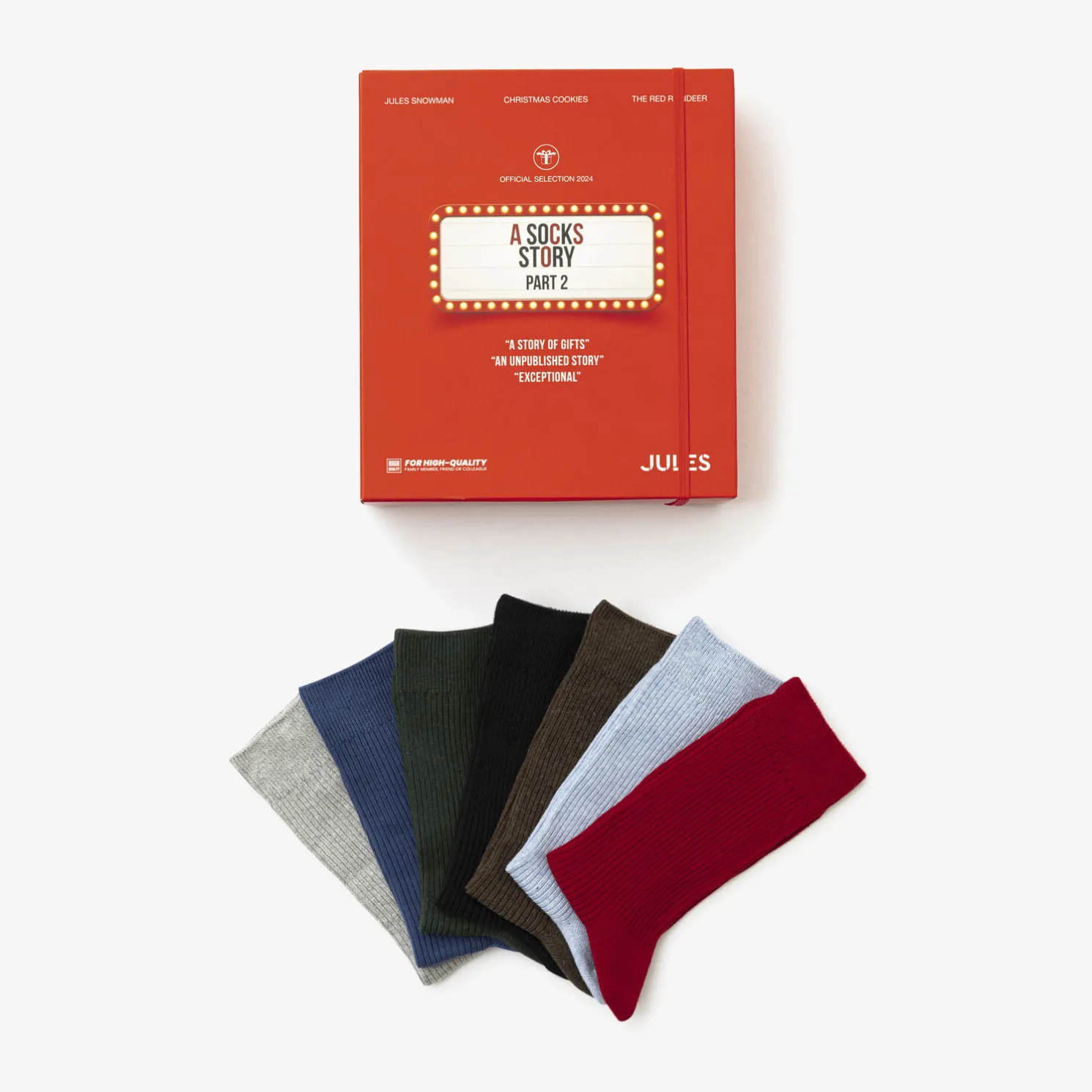 Box engelse versie van 7 paar effen sokken