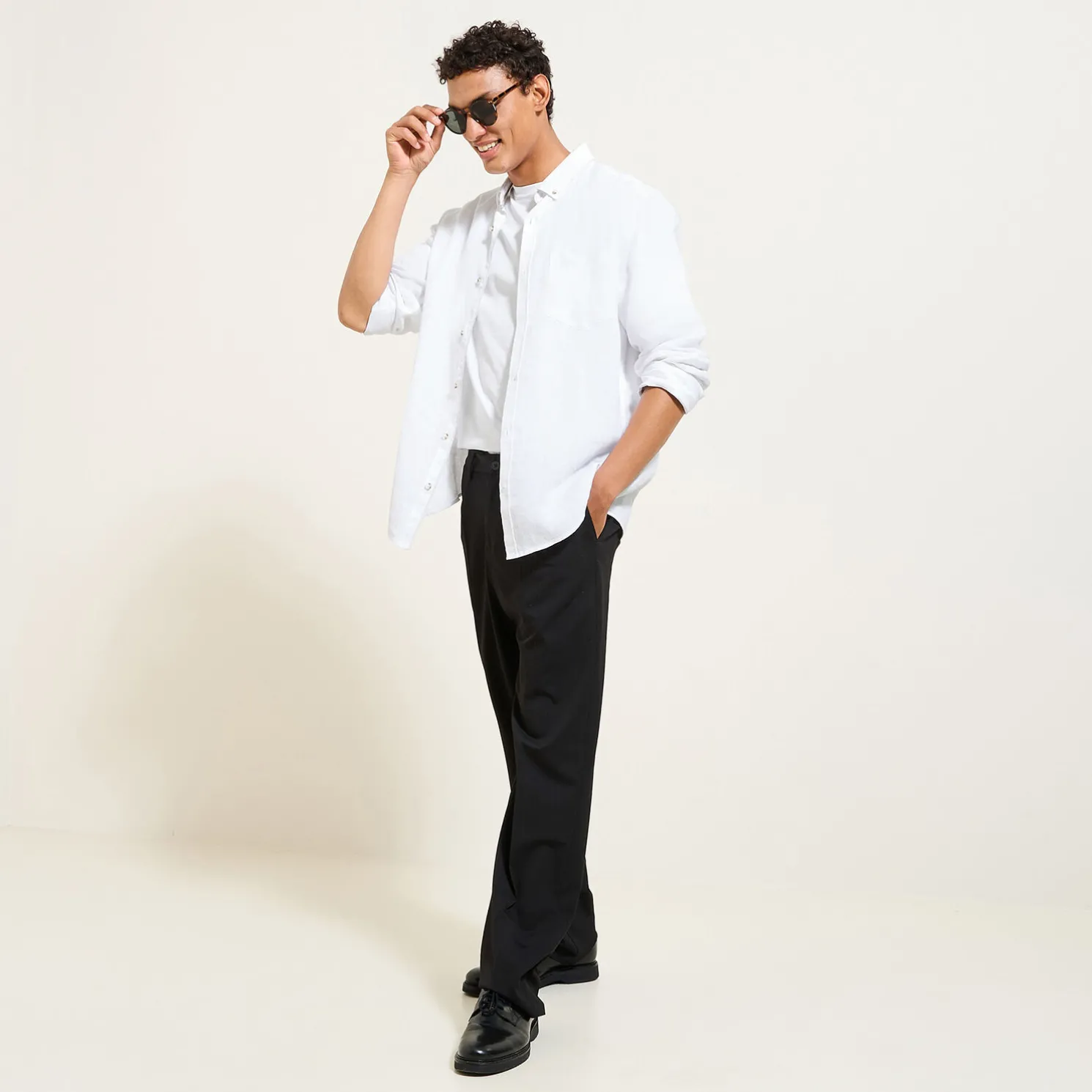 Brede broek met plooien