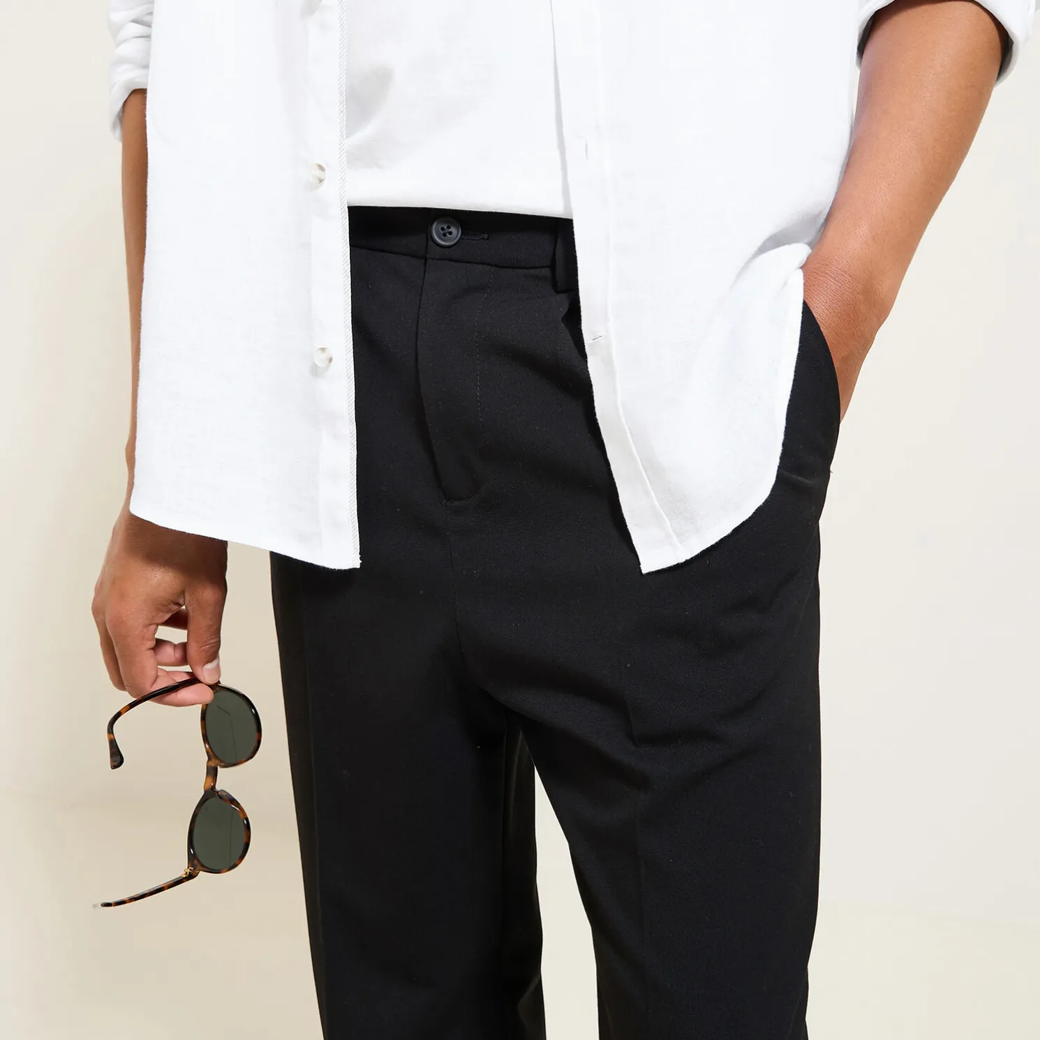 Brede broek met plooien