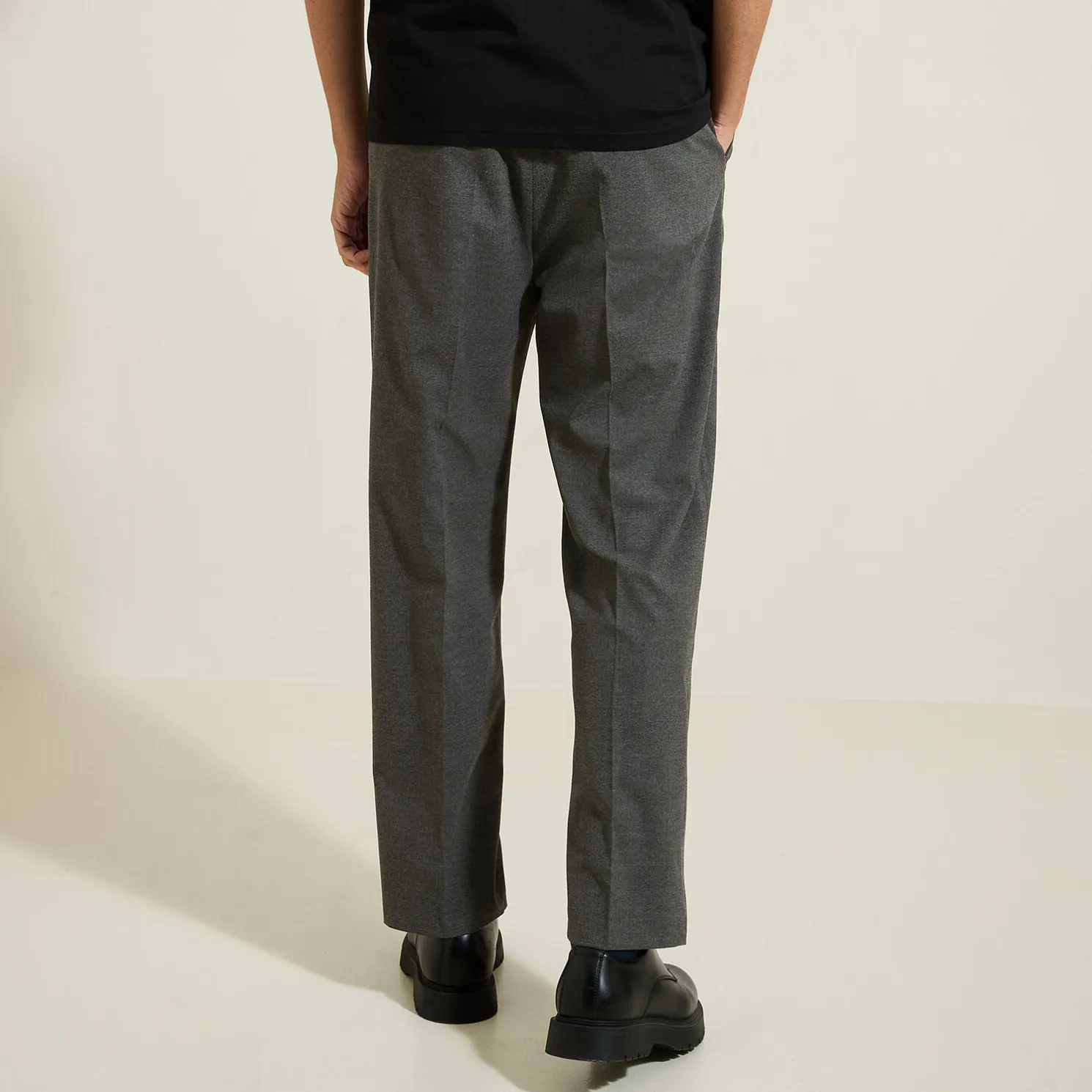 Brede, flanellen broek met plooien