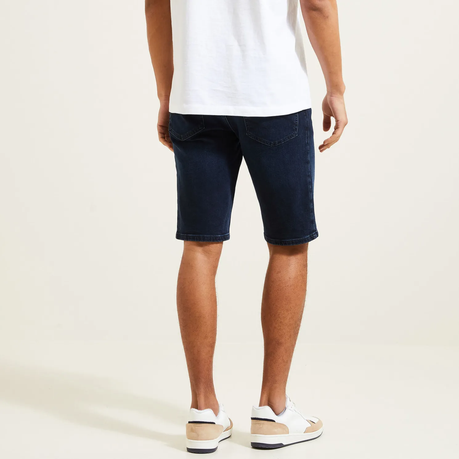 Denim bermuda in gerecycled katoen