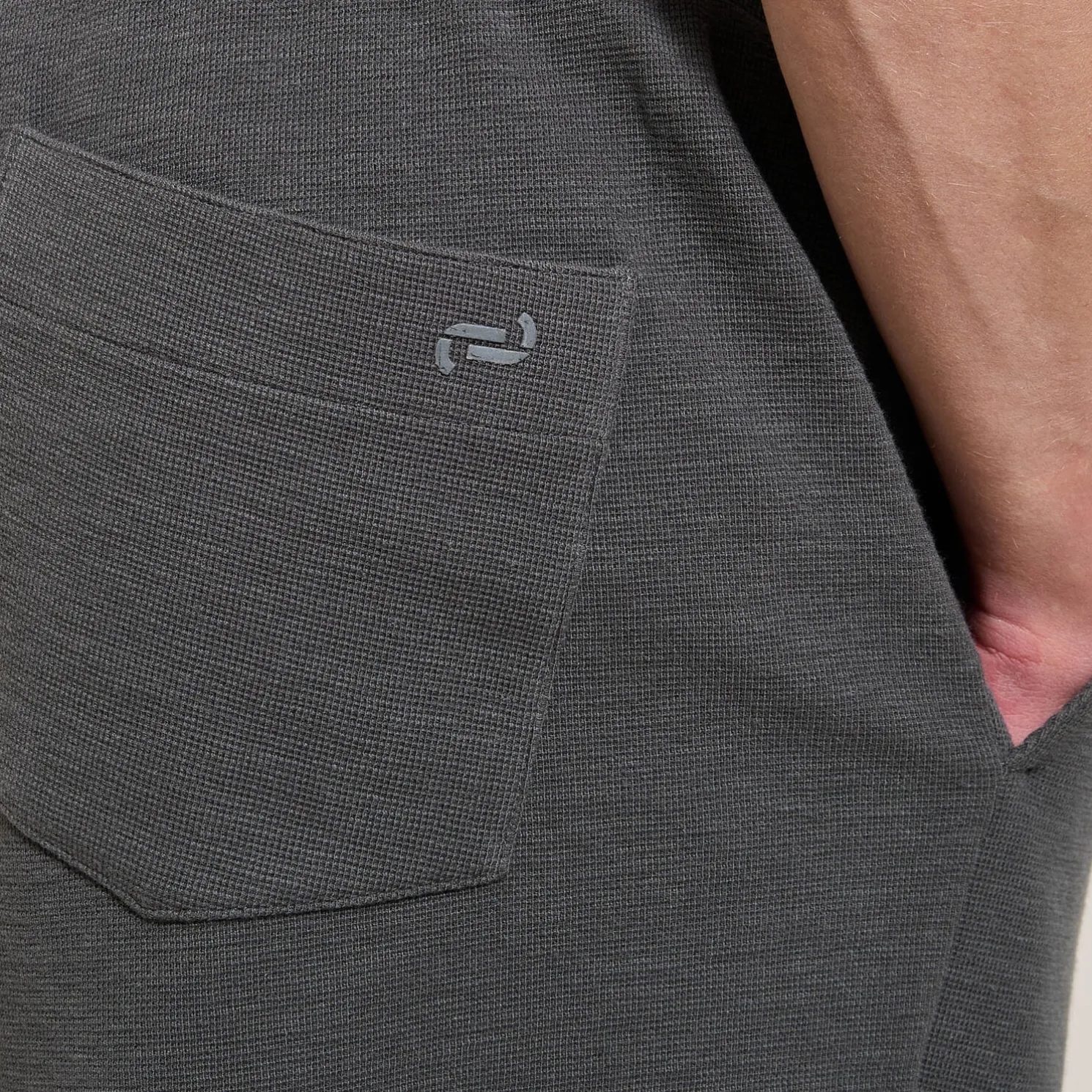 Effen bermuda in textuurstof