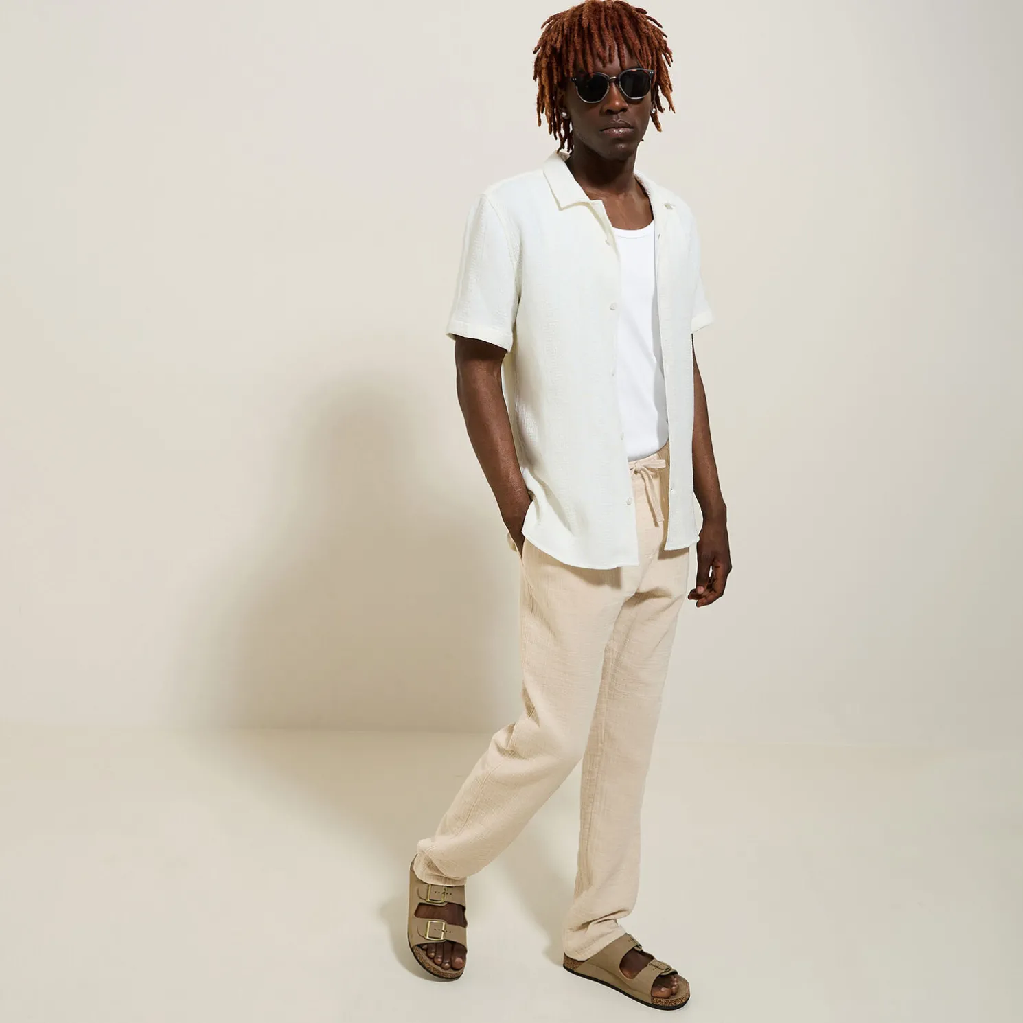 Effen broek in katoengaas