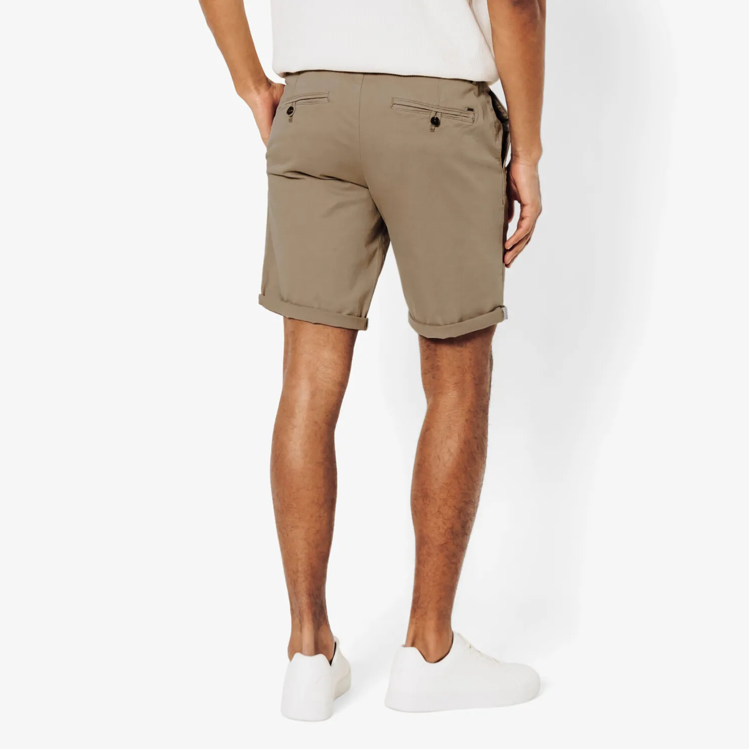 Effen chinobermuda met riem