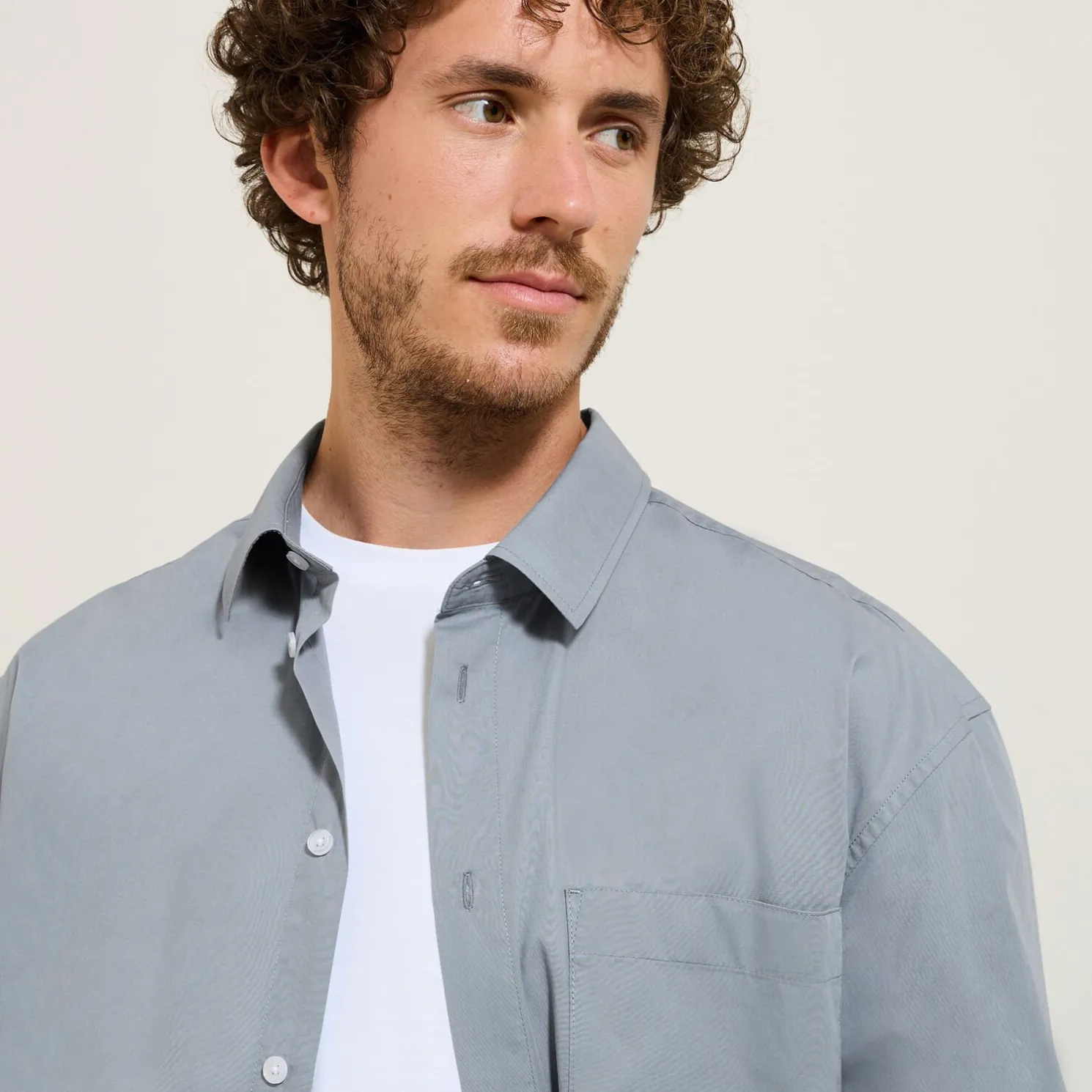 Effen katoenen overhemd