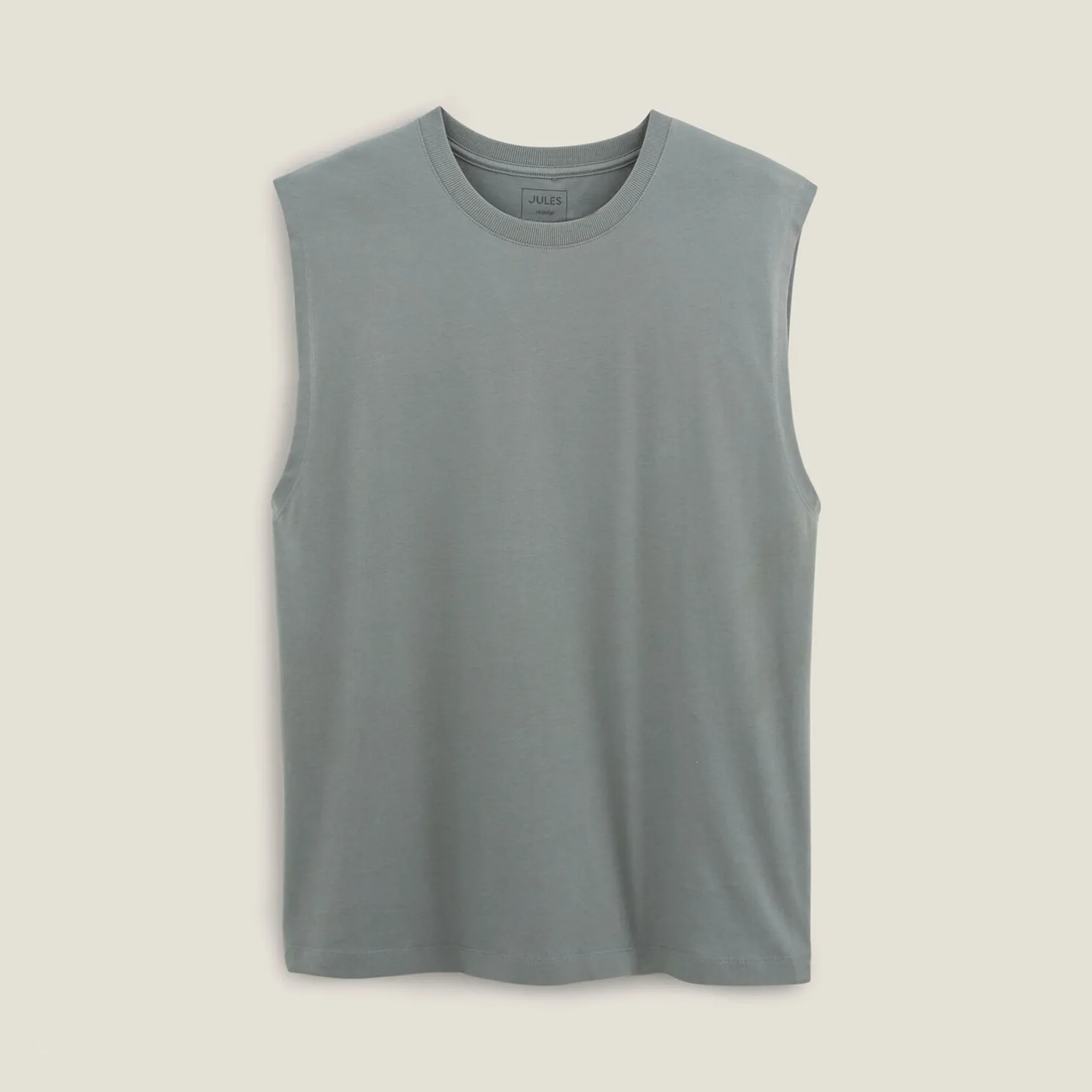 Effen mouwloos hemdje met ronde hals in katoen