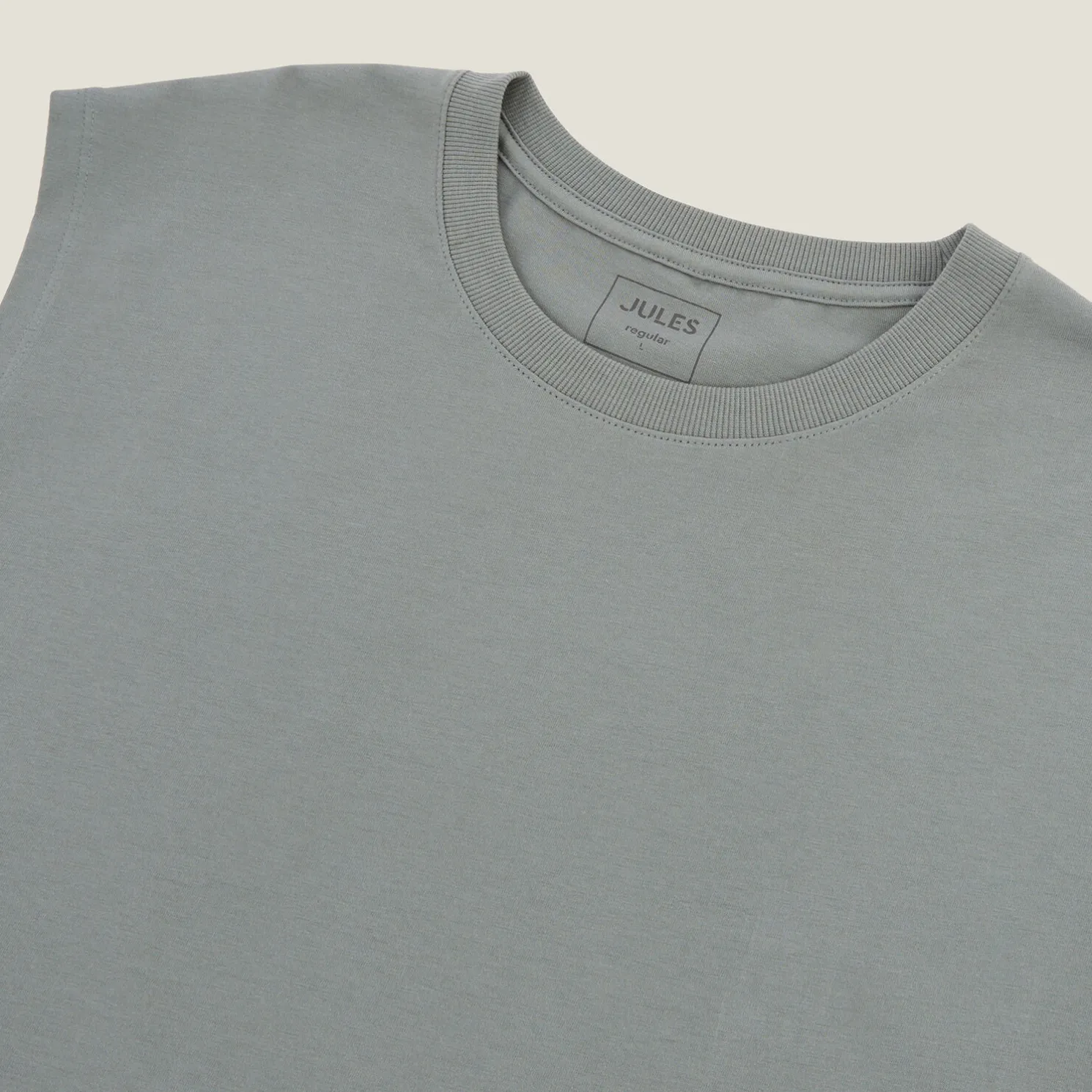 Effen mouwloos hemdje met ronde hals in katoen