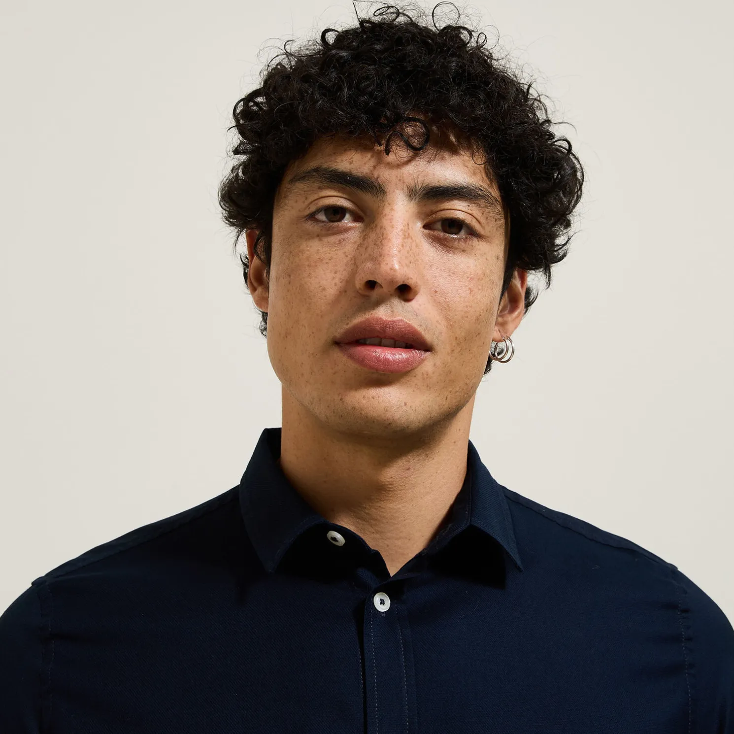 Effen overhemd in piquékatoen