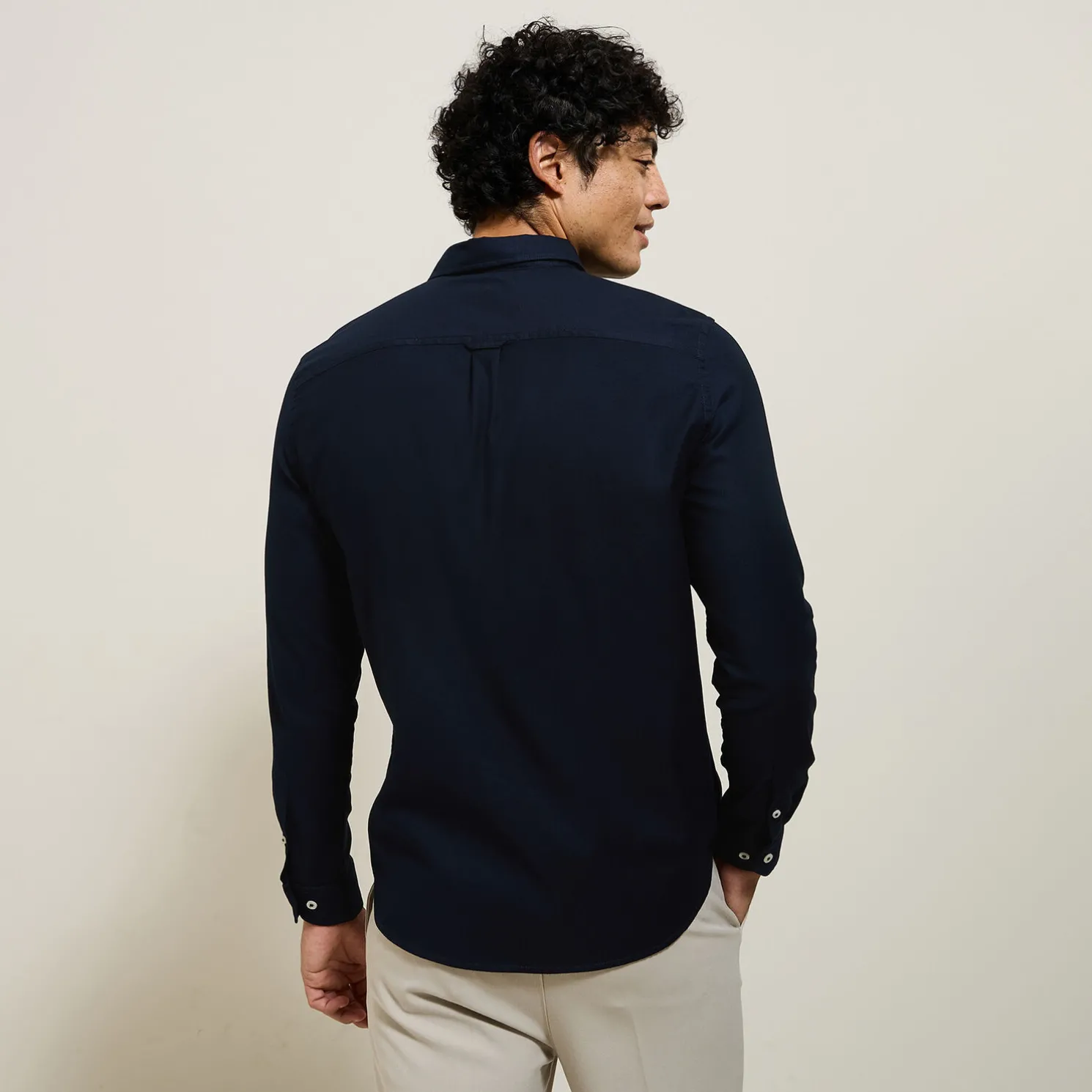 Effen overhemd in piquékatoen