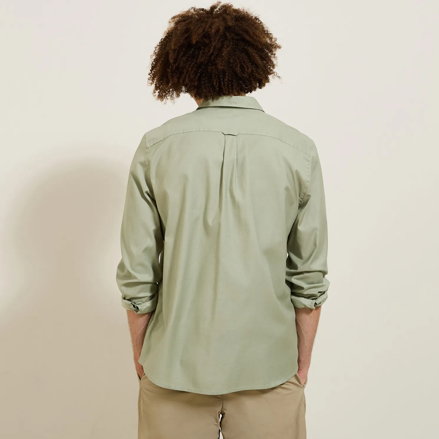 Effen overhemd in piquékatoen