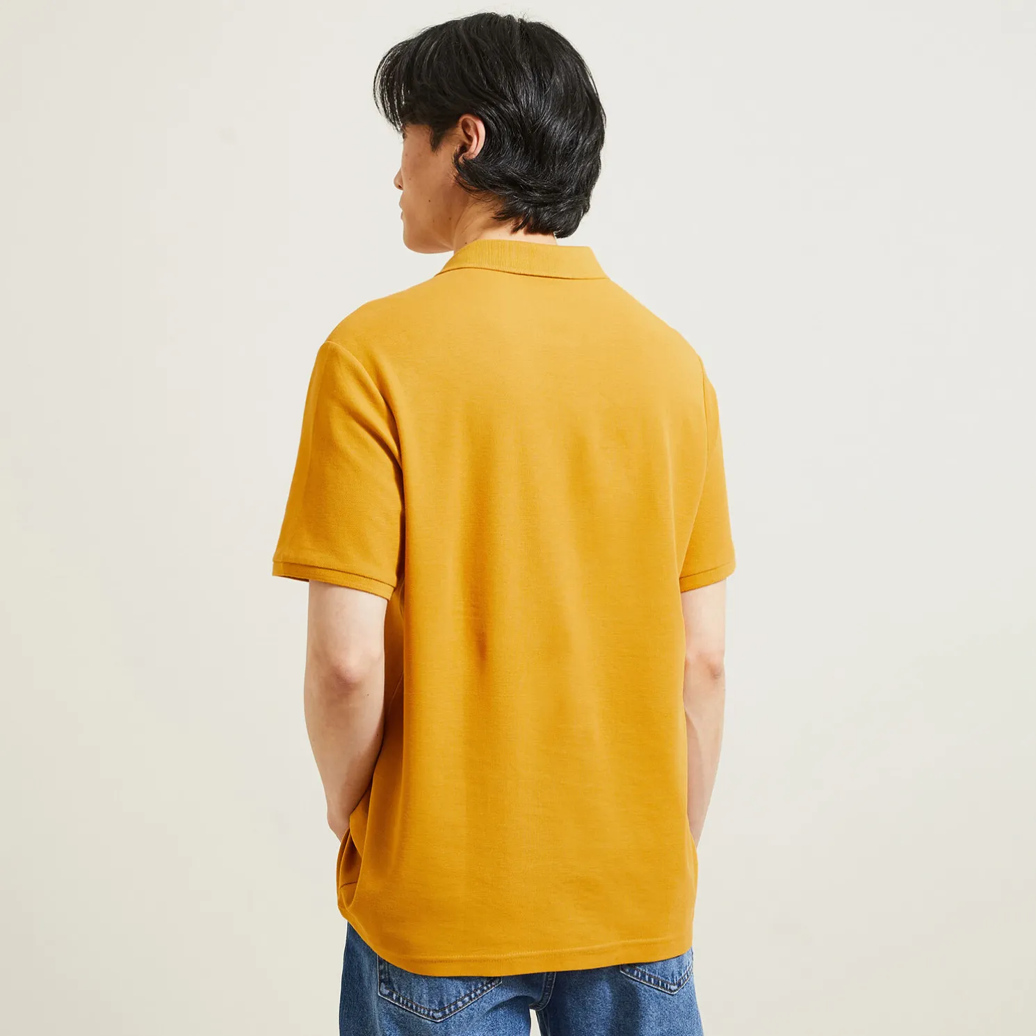 Effen polo in piquékatoen met korte mouwen