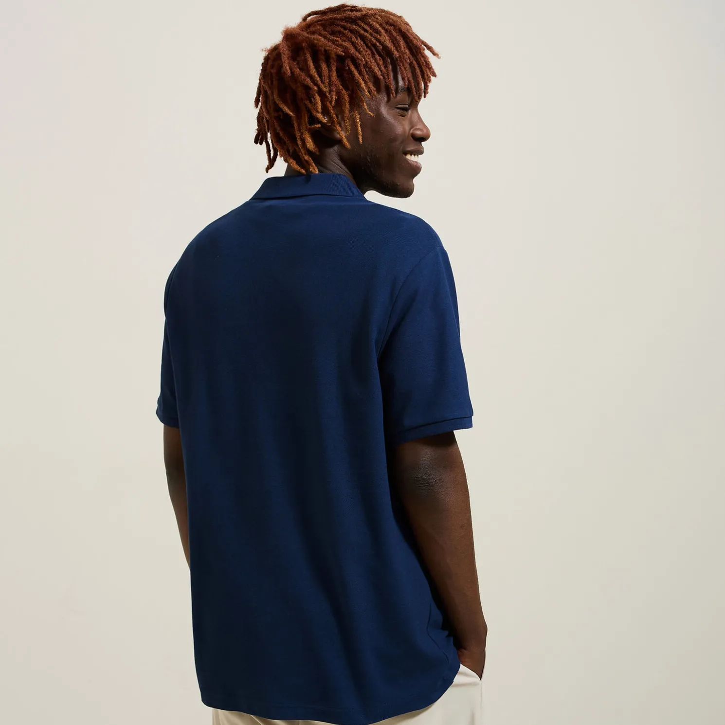 Effen polo in piquékatoen met korte mouwen