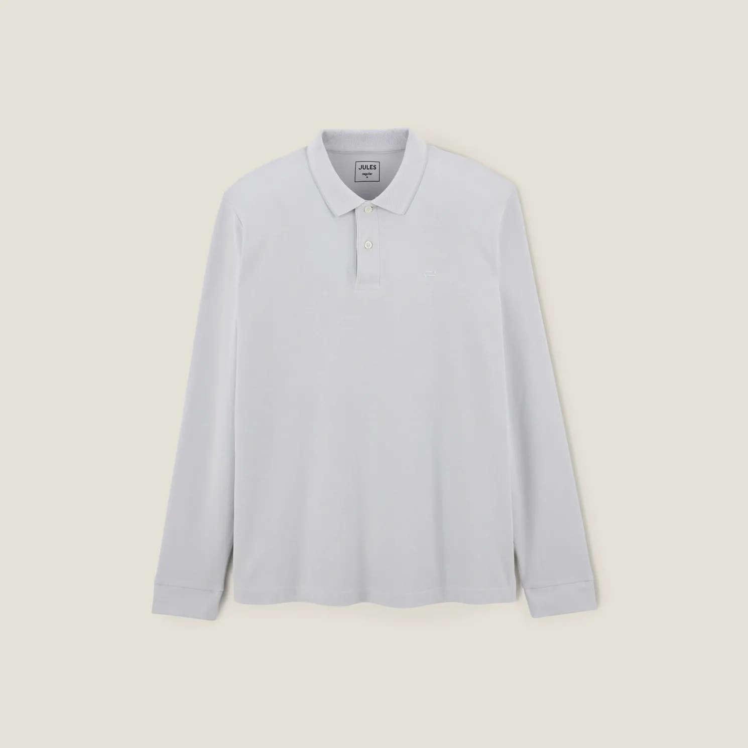 Effen polo in piquékatoen, met lange mouwen