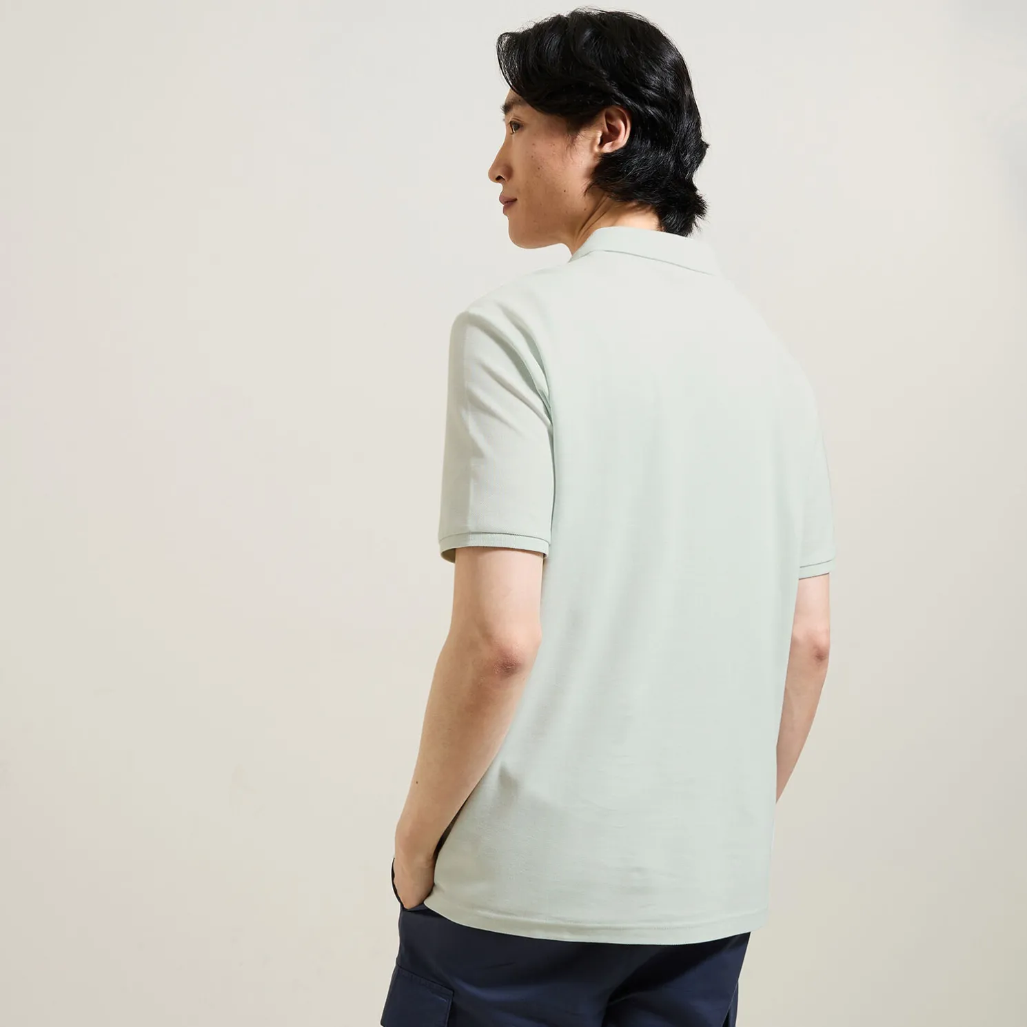 Effen polo in piquékatoen met korte mouwen