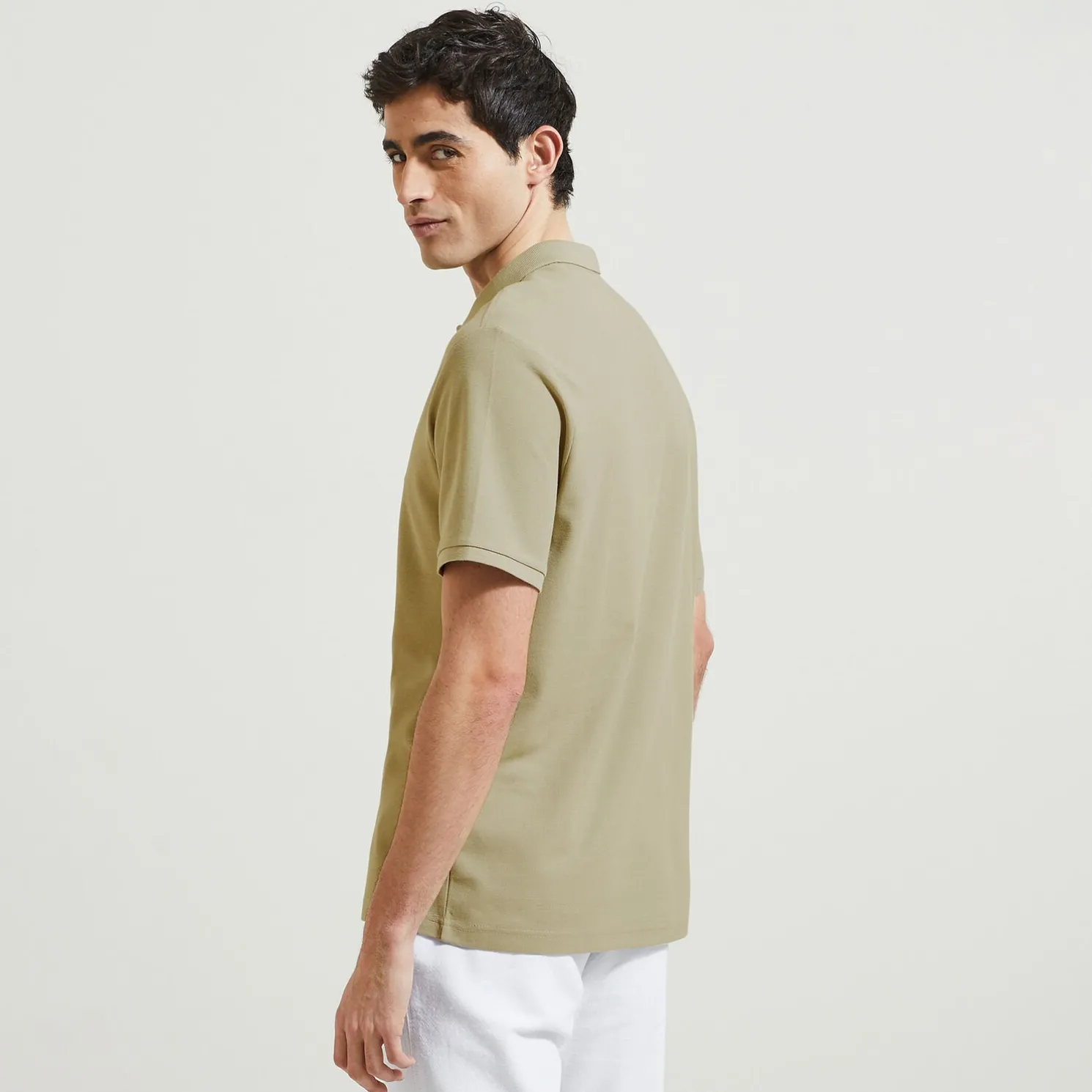 Effen polo in piquékatoen met korte mouwen