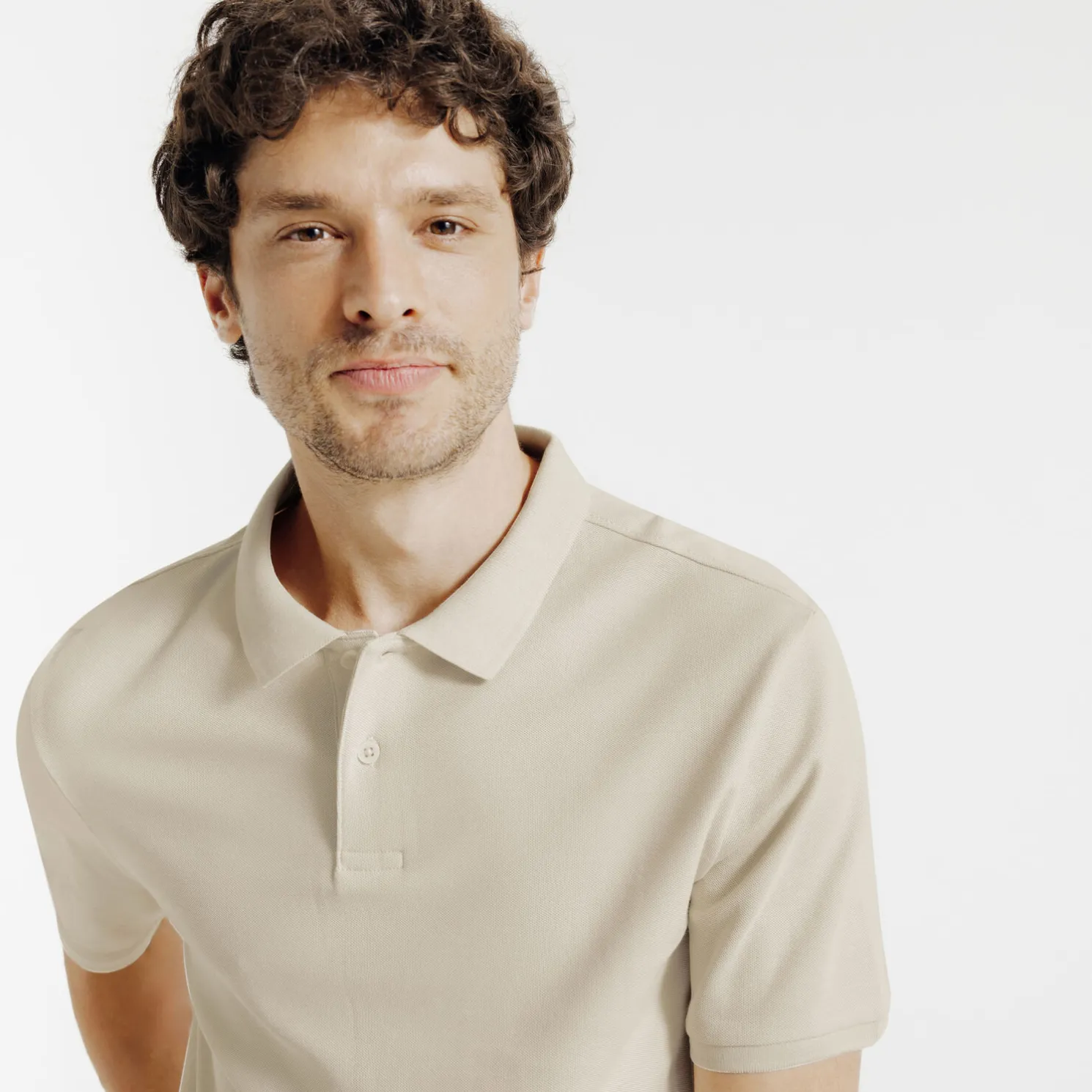 Effen polo in piquékatoen met korte mouwen