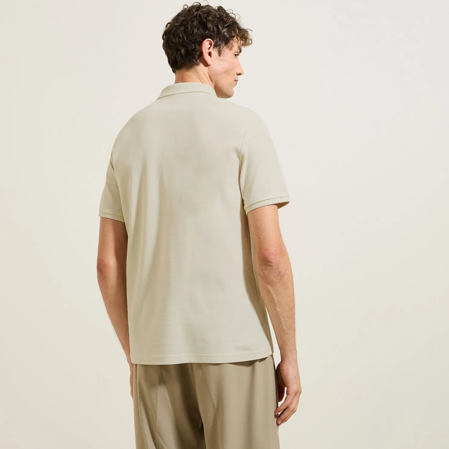 Effen polo in piquékatoen met korte mouwen