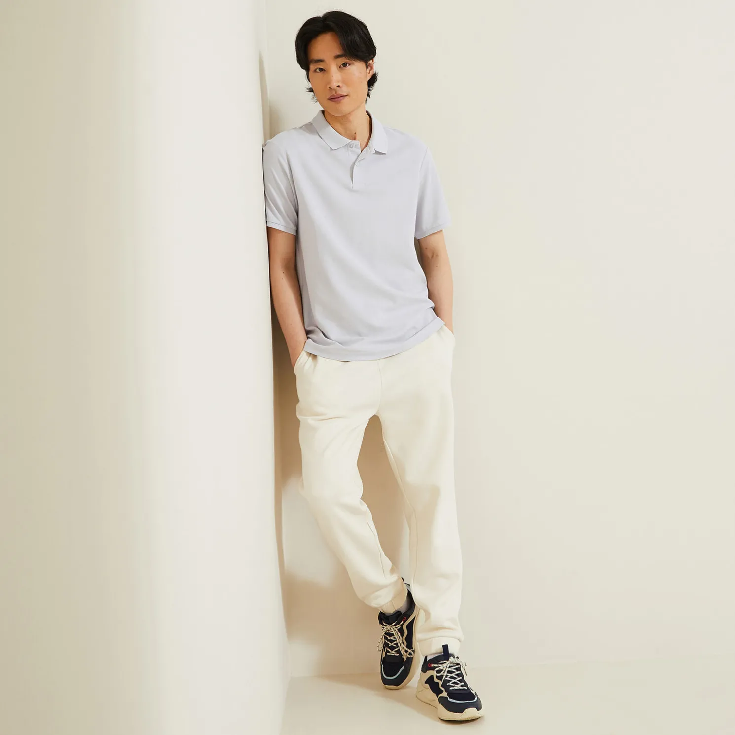 Effen polo in piquékatoen met korte mouwen