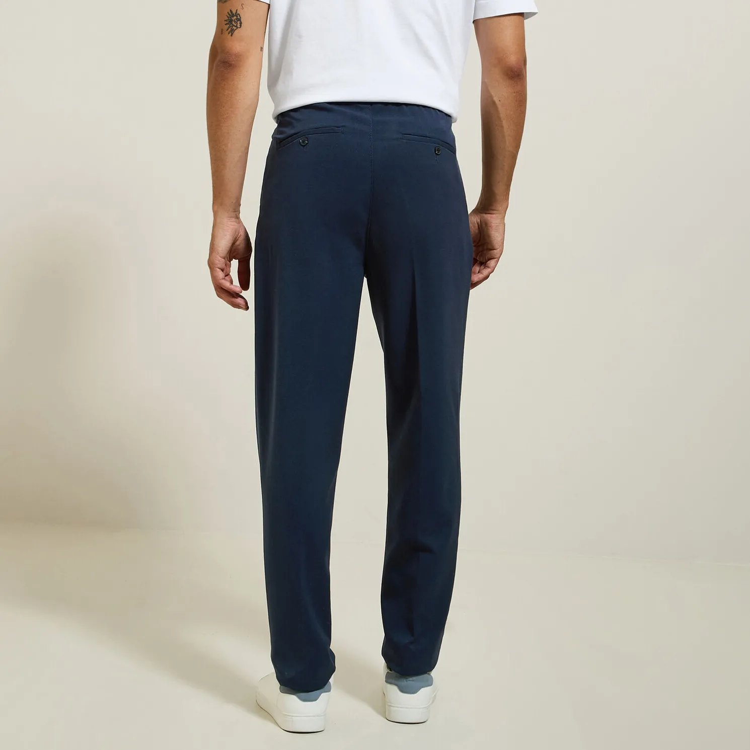 Effen relaxed broek
