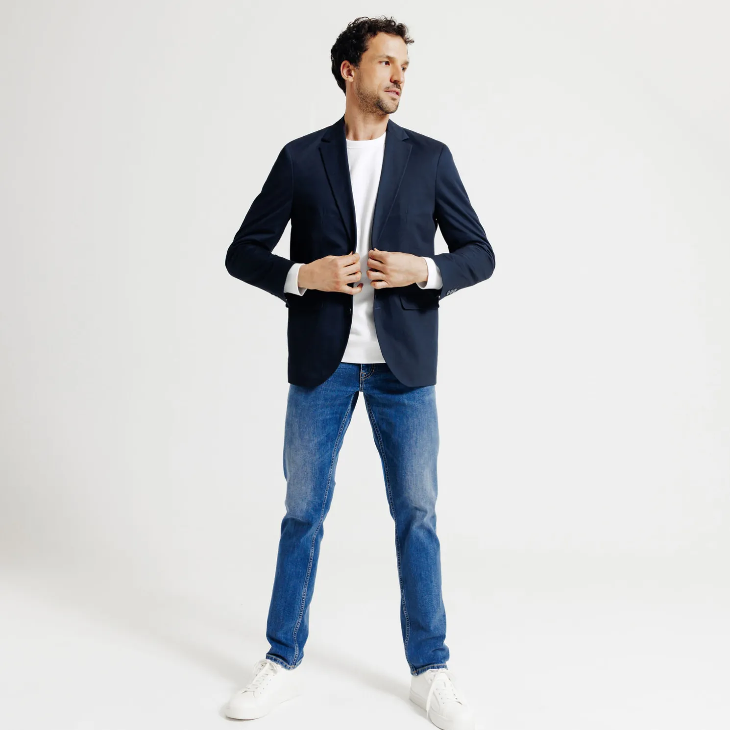 Effen sweater met ronde hals