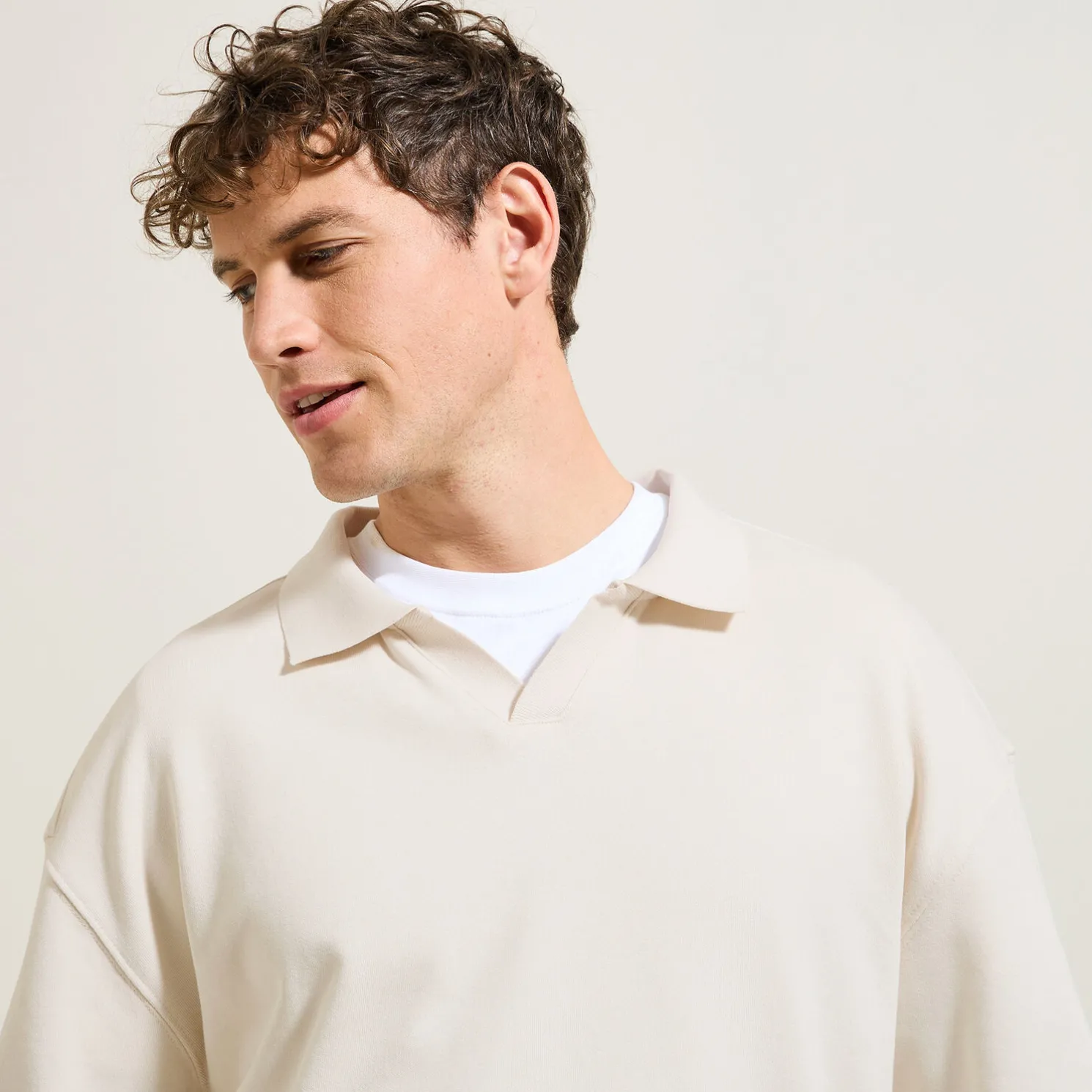 Effen sweater met resortkraag