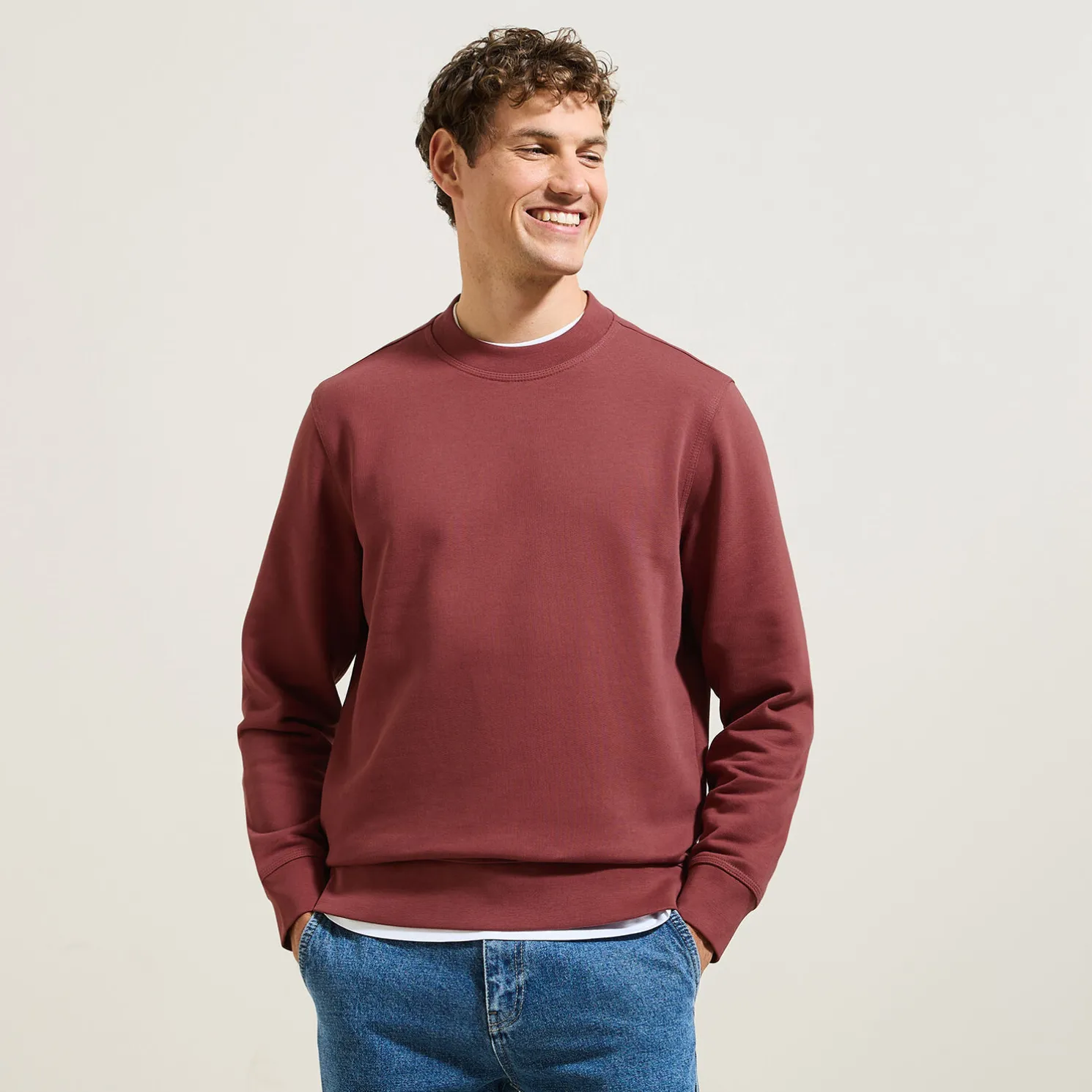 Effen sweater met ronde hals