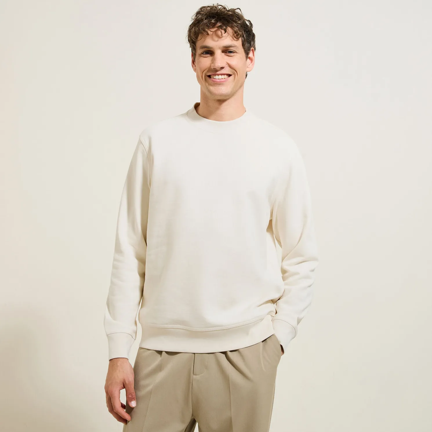 Effen sweater met ronde hals