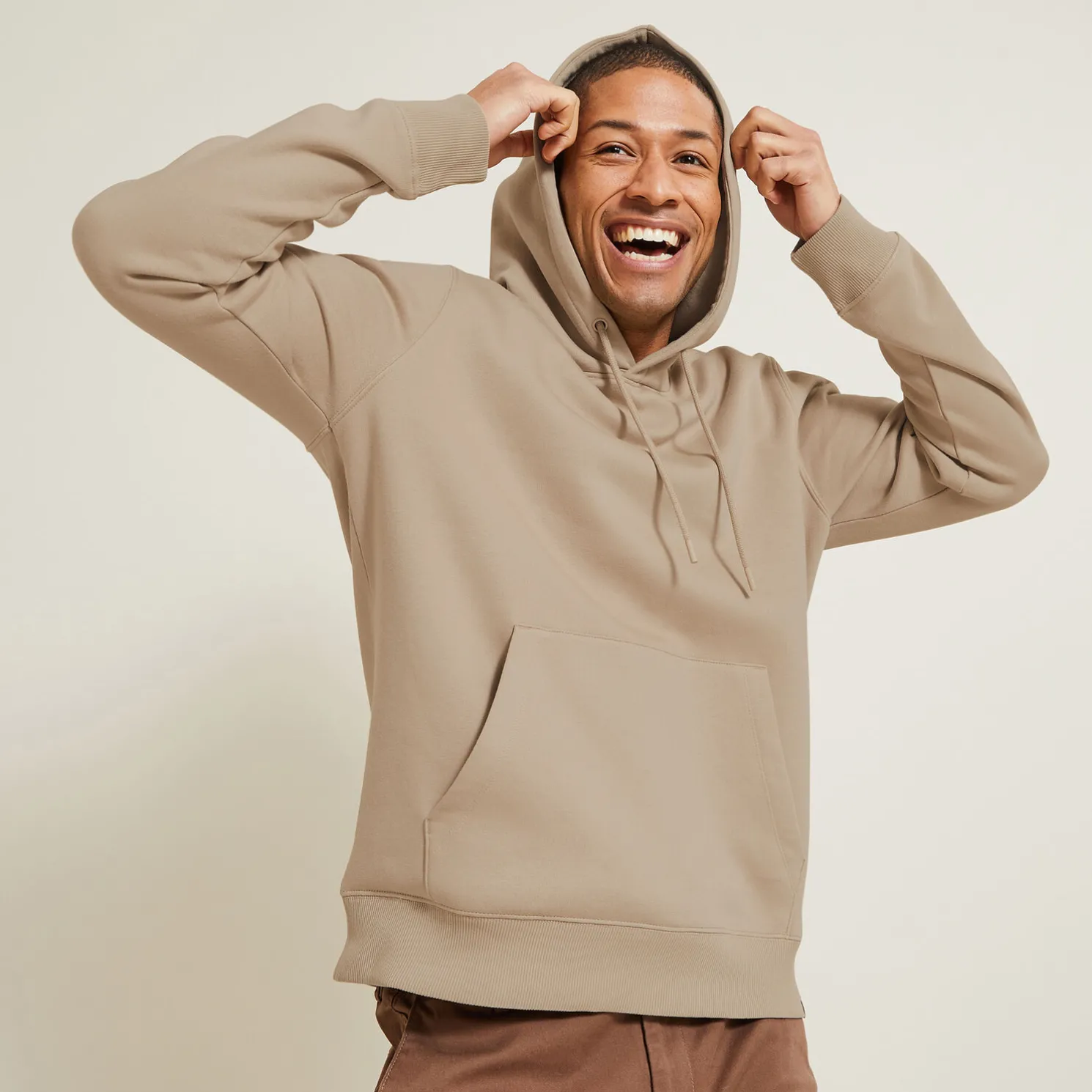 Effen sweater met kap