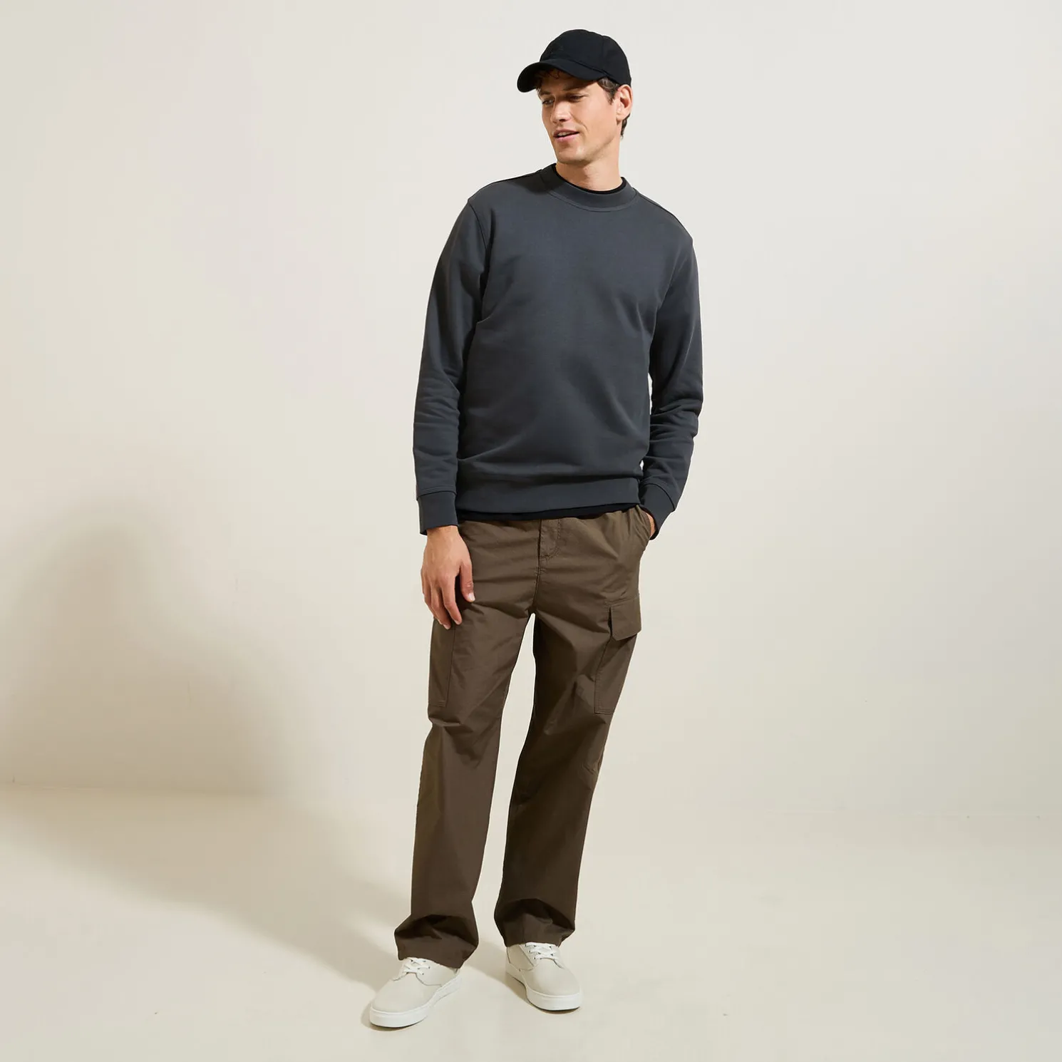 Effen sweater met ronde hals