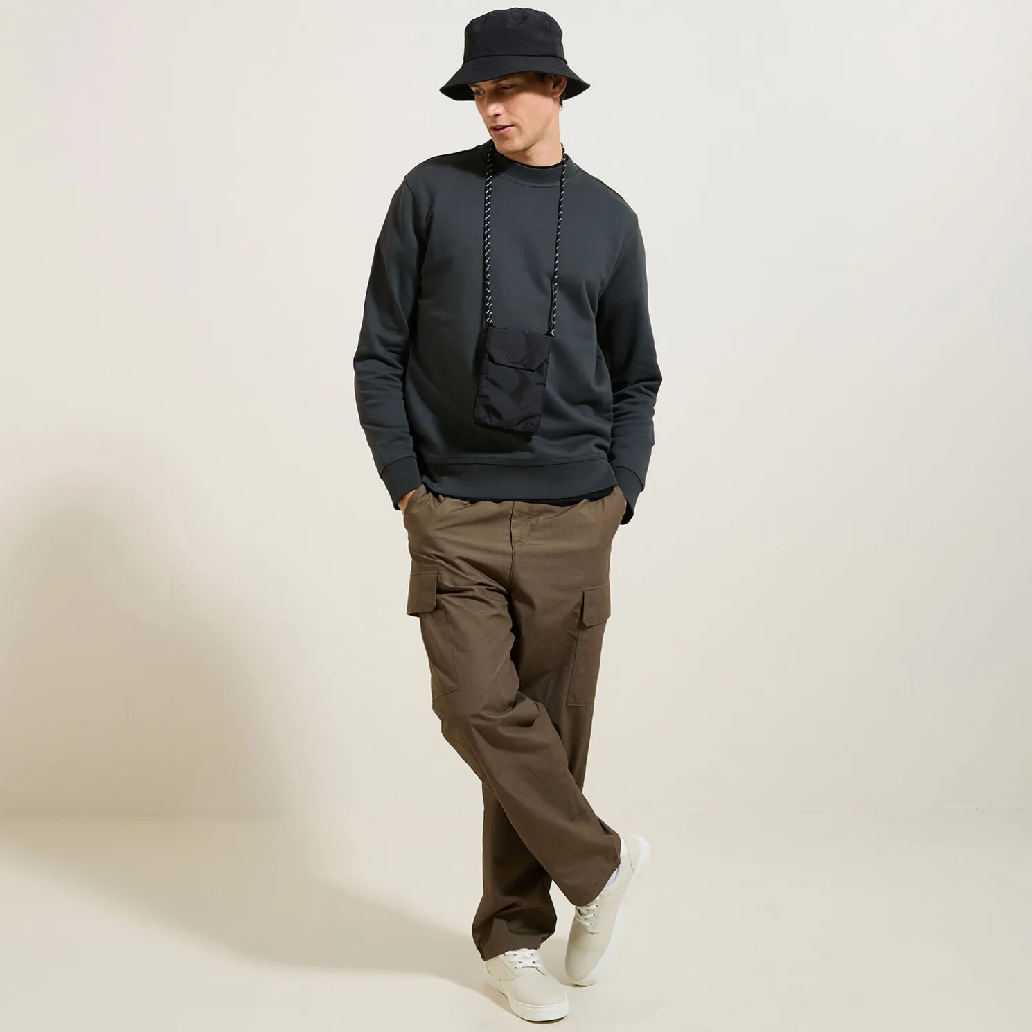 Effen sweater met ronde hals