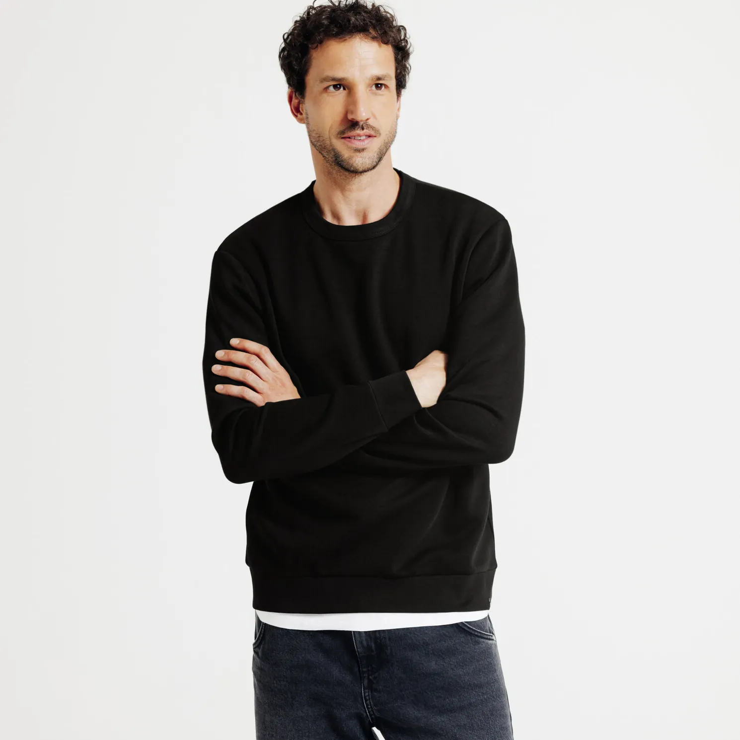 Effen sweater met ronde hals