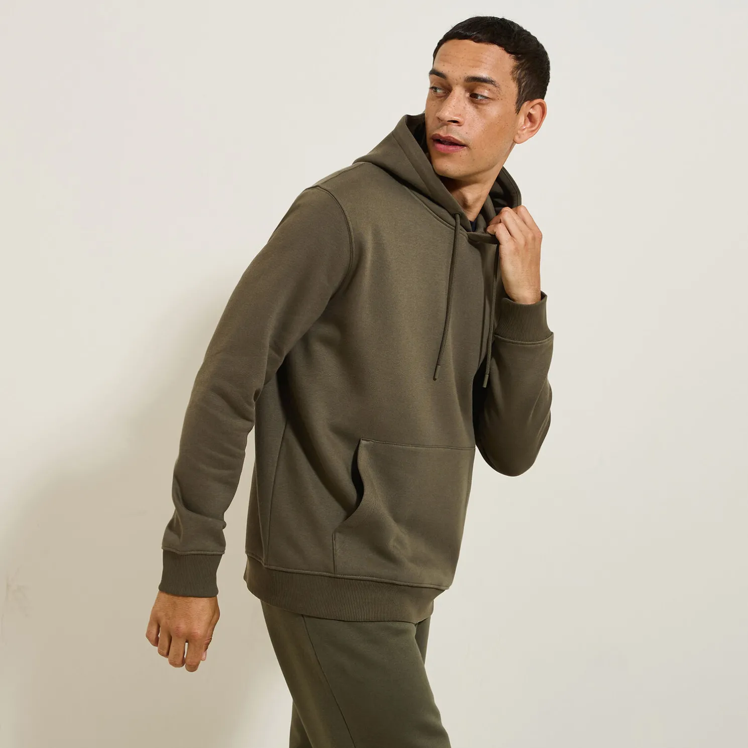 Effen sweater met kap