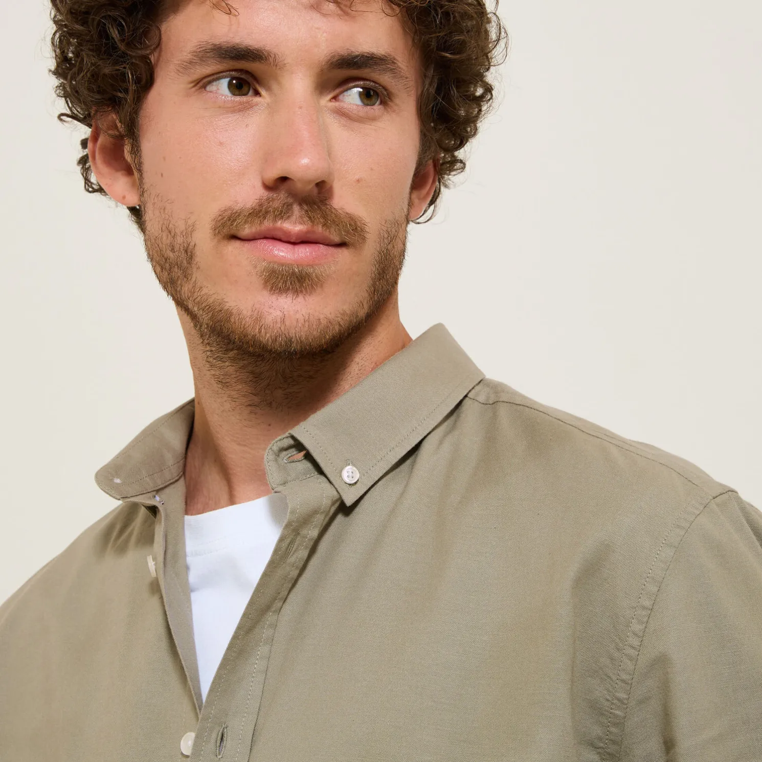 Elastaan overhemd in Oxford katoen