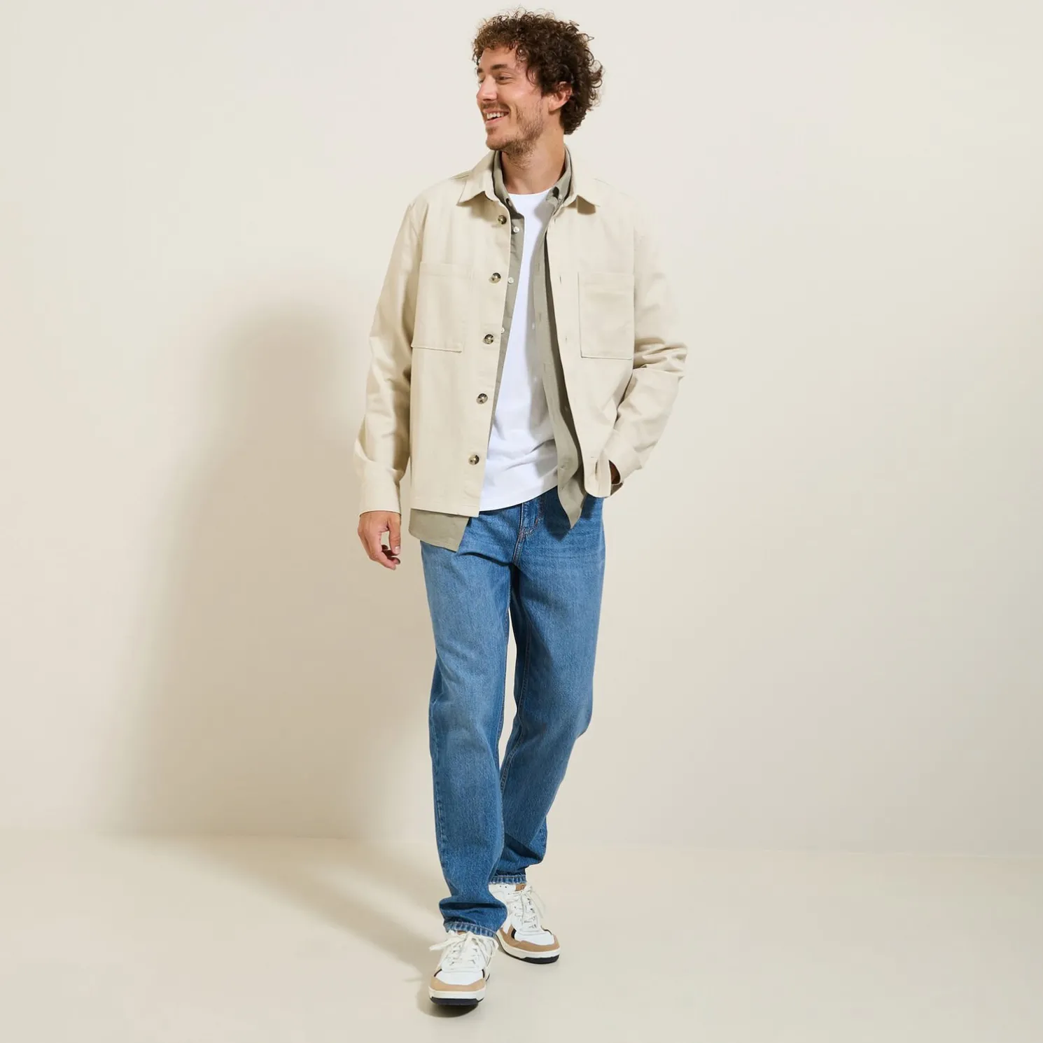 Elastaan overhemd in Oxford katoen