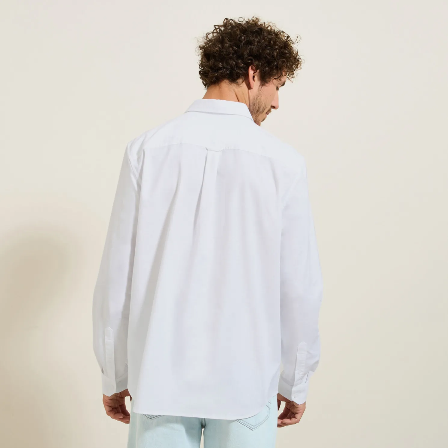 Elastaan overhemd in Oxford katoen