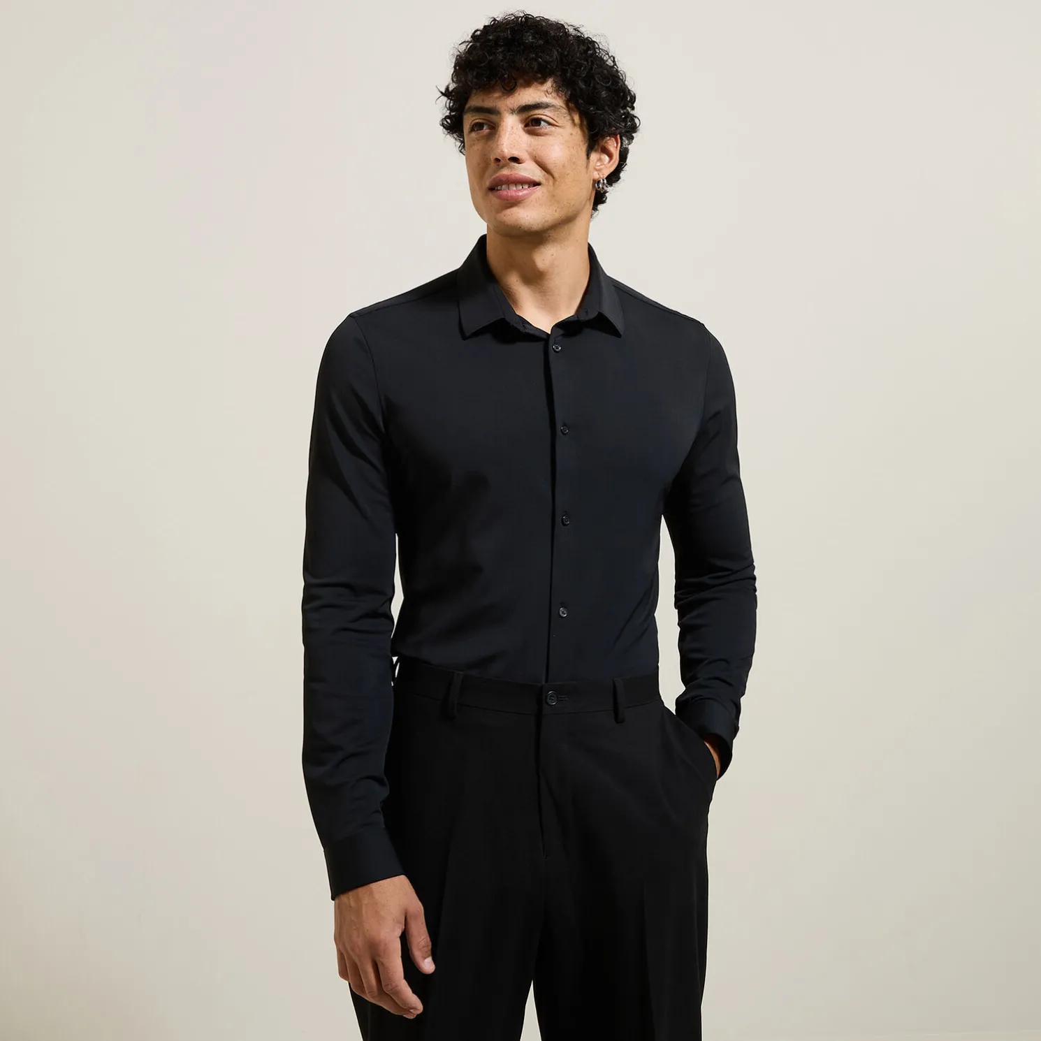 Extra slim fit polyamide elastaan overhemd