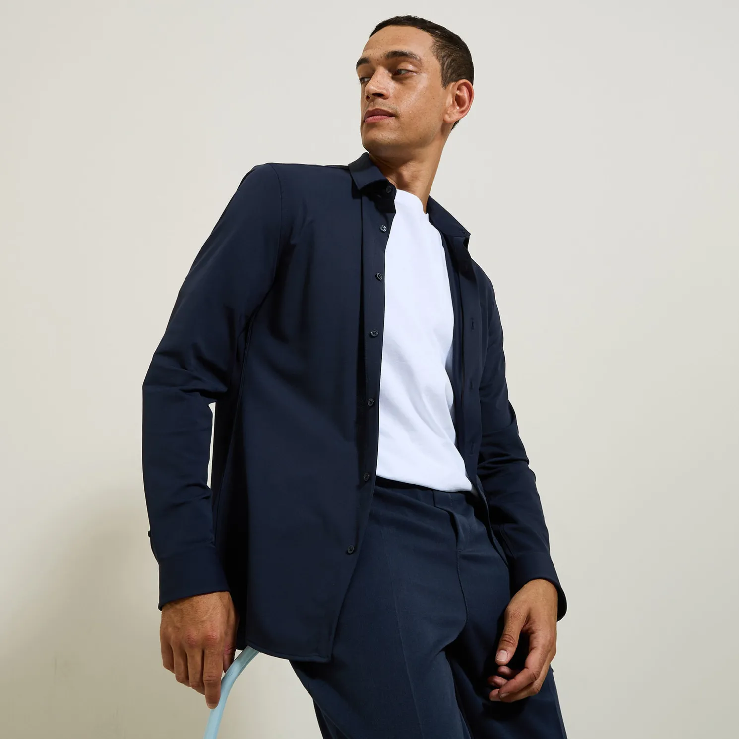 Extra slim fit polyamide elastaan overhemd