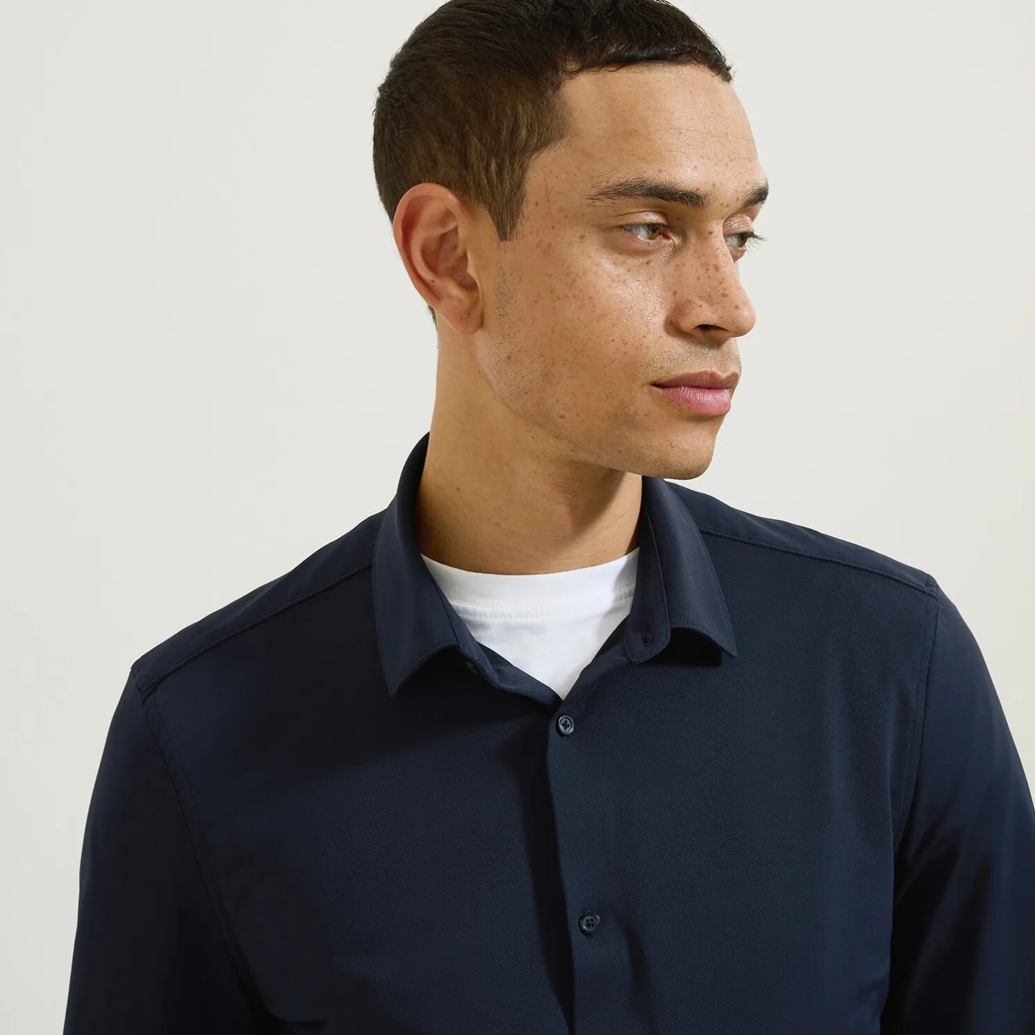 Extra slim fit polyamide elastaan overhemd