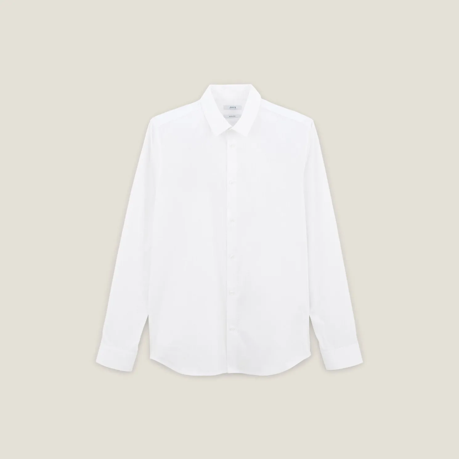 Extraslim effen hemd in gerecyclede polyamide