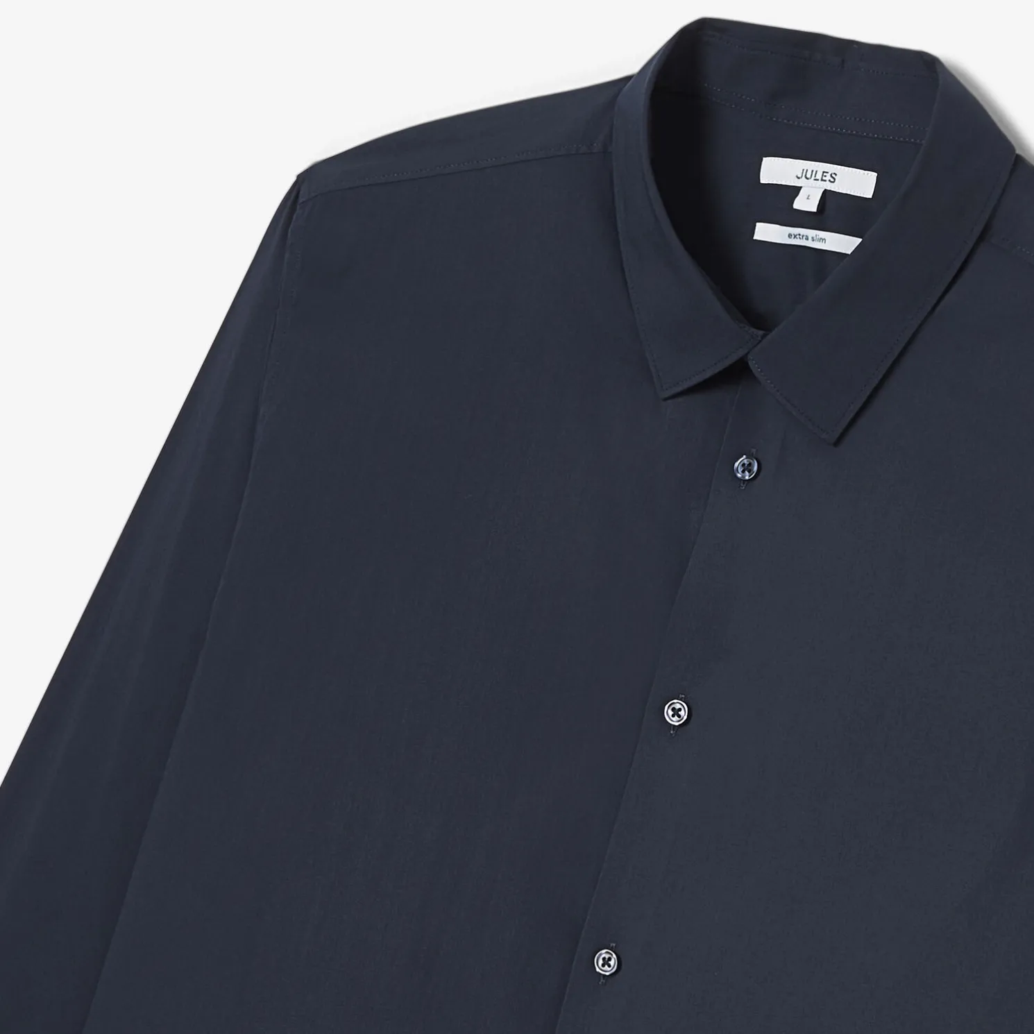 Extraslim effen hemd in gerecyclede polyamide