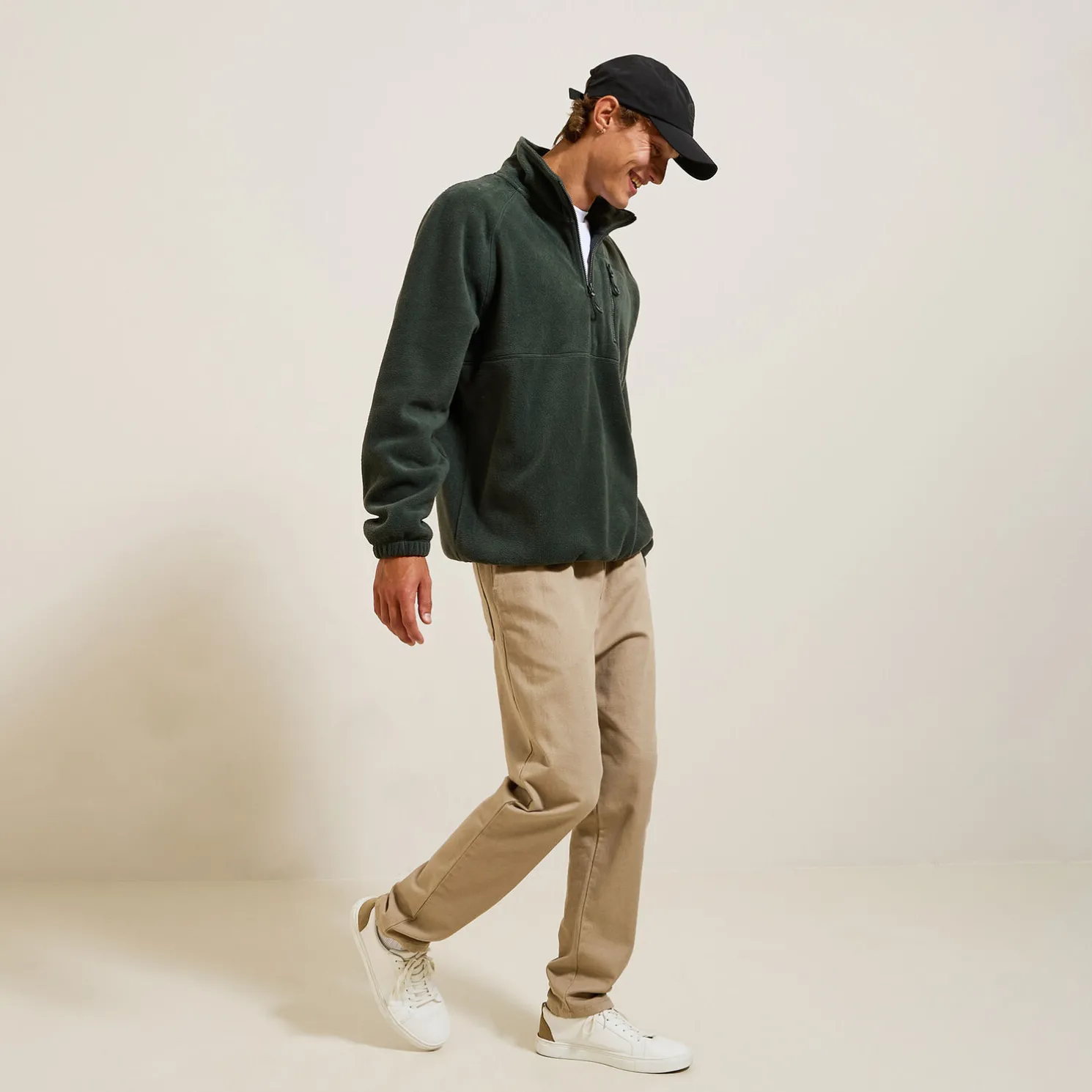 Fleecesweater met opstaande ritskraag