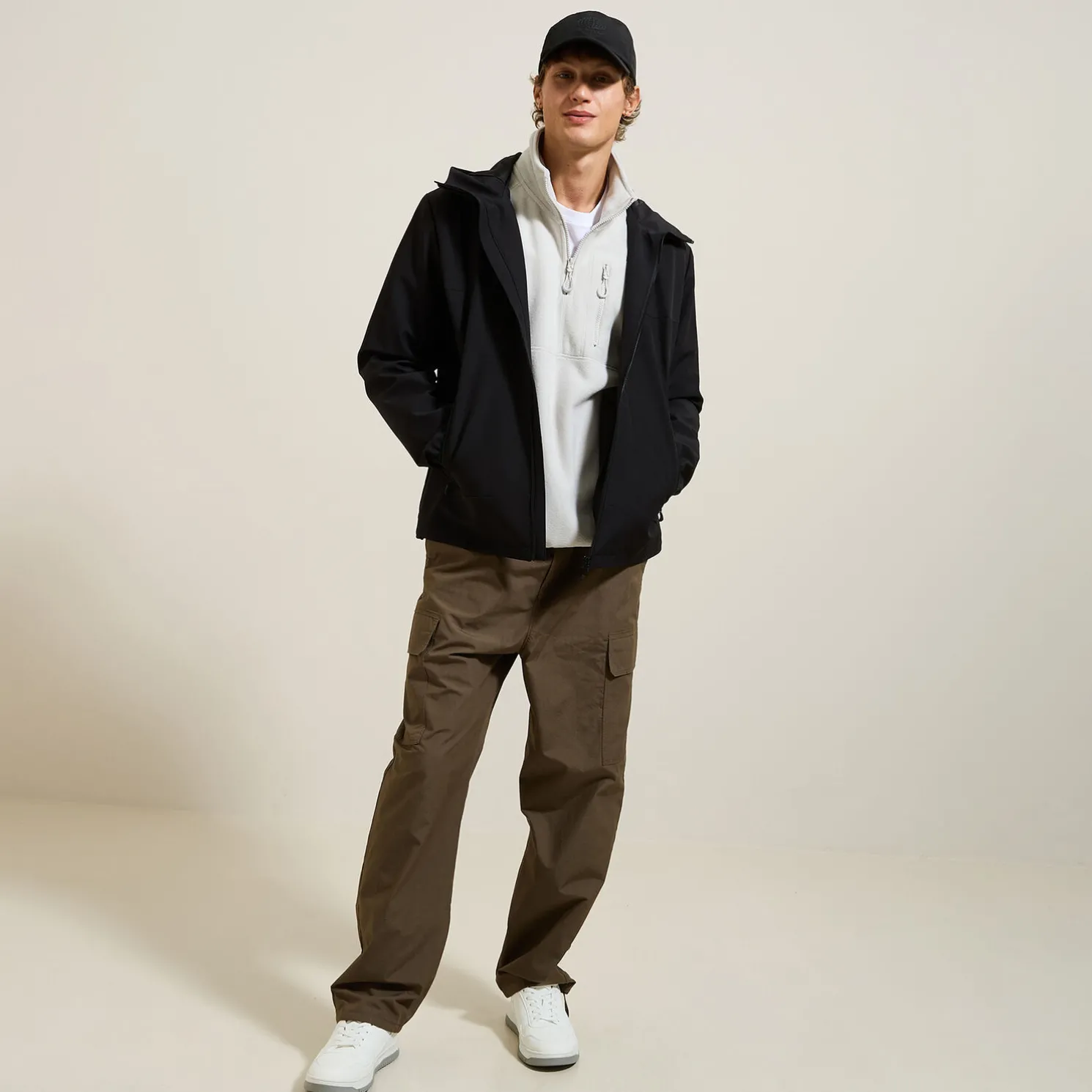 Fleecesweater met opstaande ritskraag