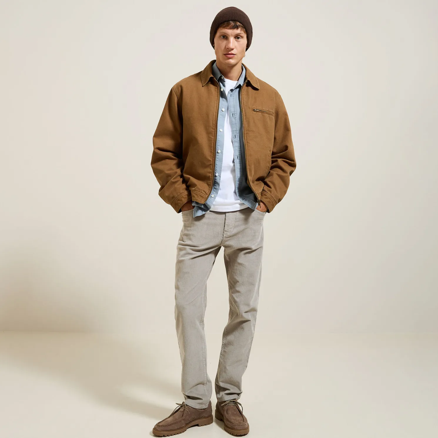 Fluwelen chinobroek met vijf zakken