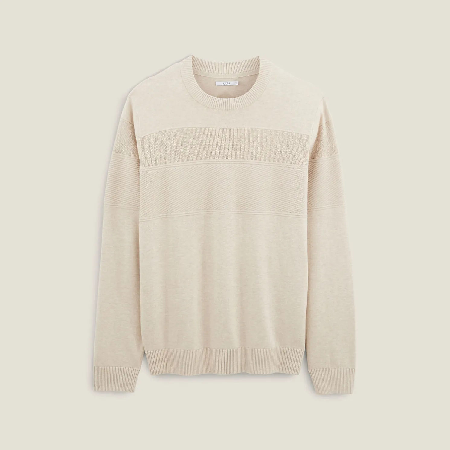 Gemêleerde trui met ronde hals, effen kleur