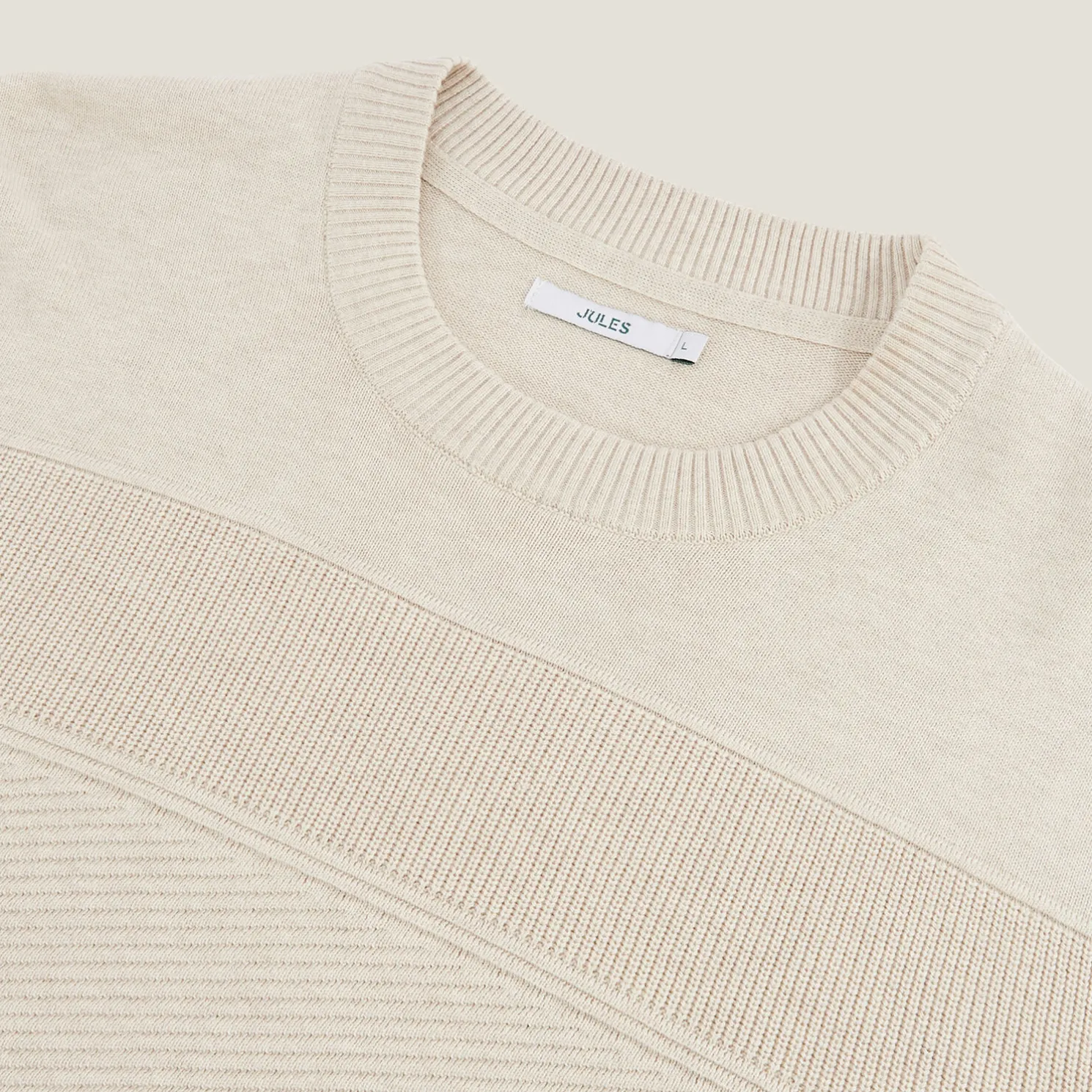 Gemêleerde trui met ronde hals, effen kleur